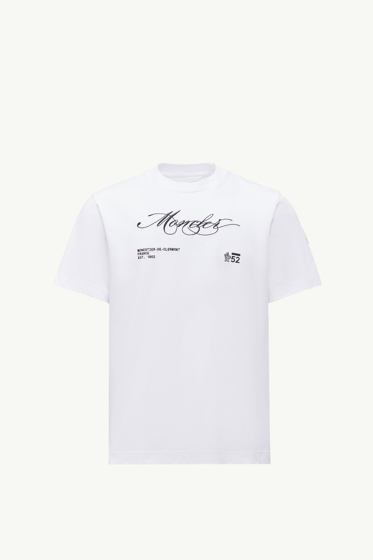 T-shirt en coton à logo brodé Hommes Blanc Moncler 2