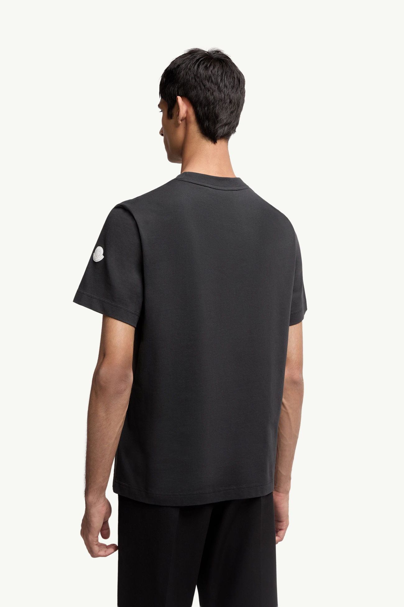 T-shirt con logo ricamato in cotone Uomo Nero Moncler 4