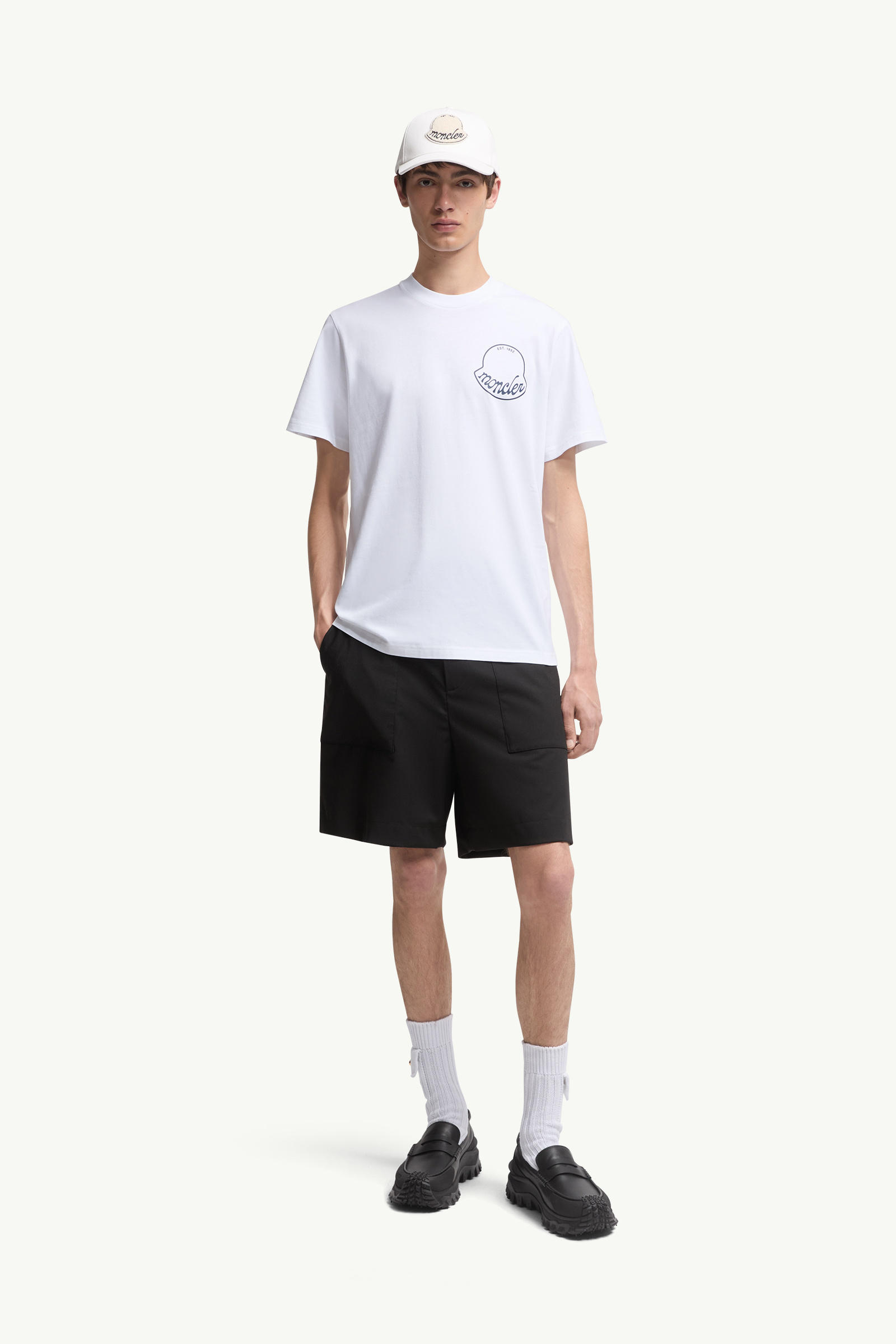 Logo Cotton T-Shirt Men White Moncler 0