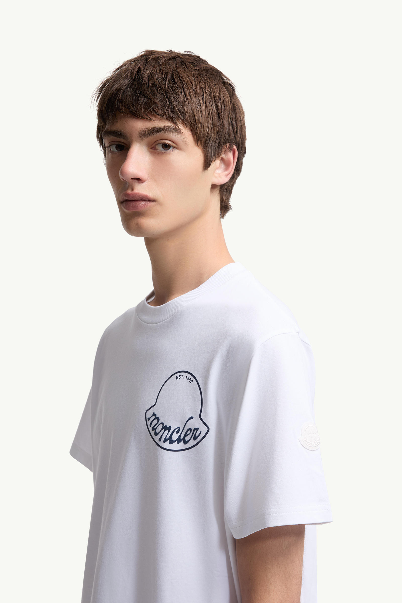 Logo Cotton T-Shirt Men White Moncler 1