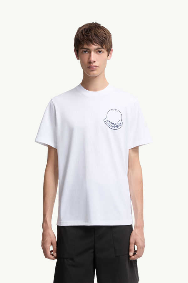 T-shirt en coton à logo Hommes Blanc Moncler 3