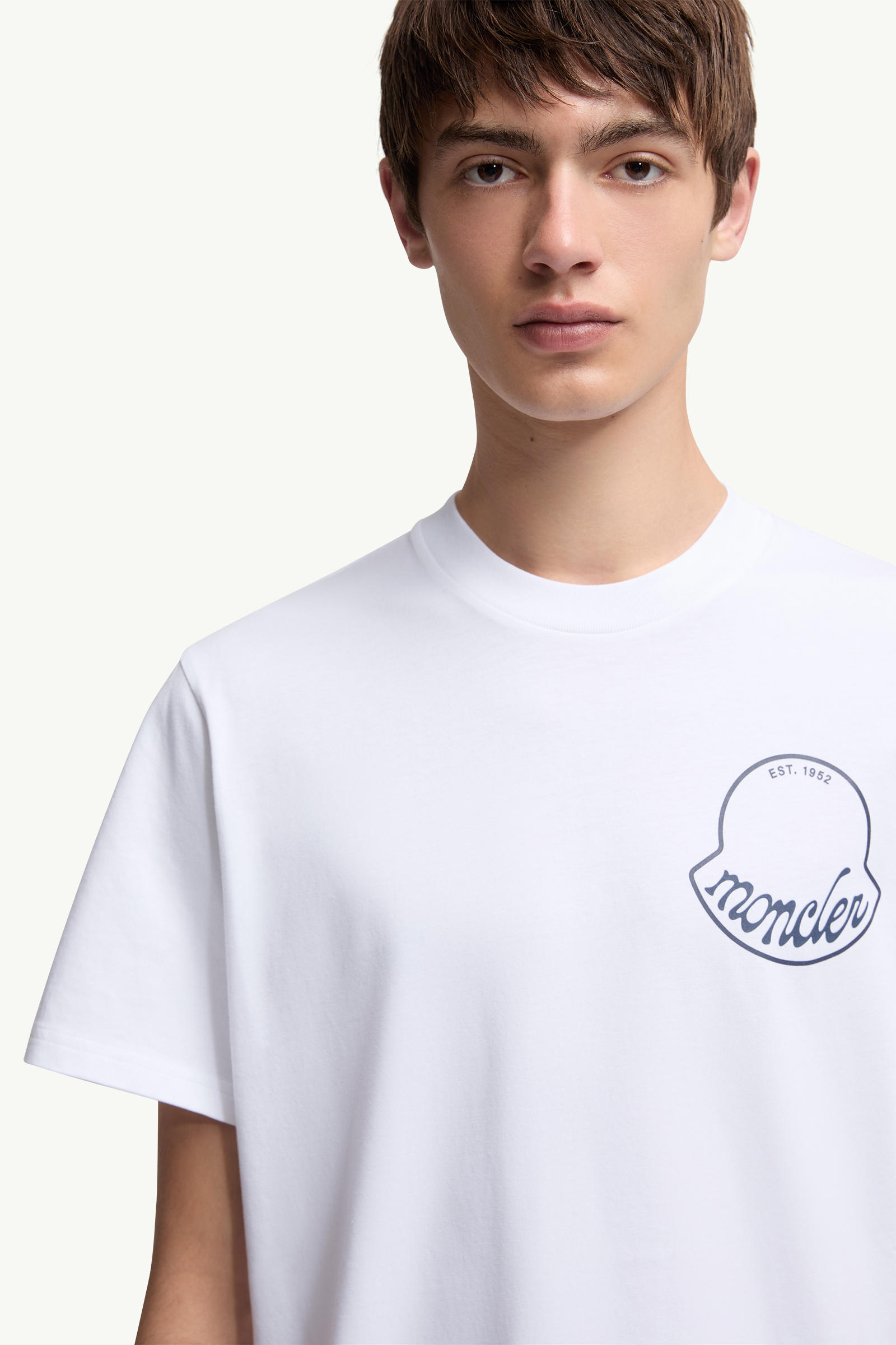 Logo Cotton T-Shirt Men White Moncler 5