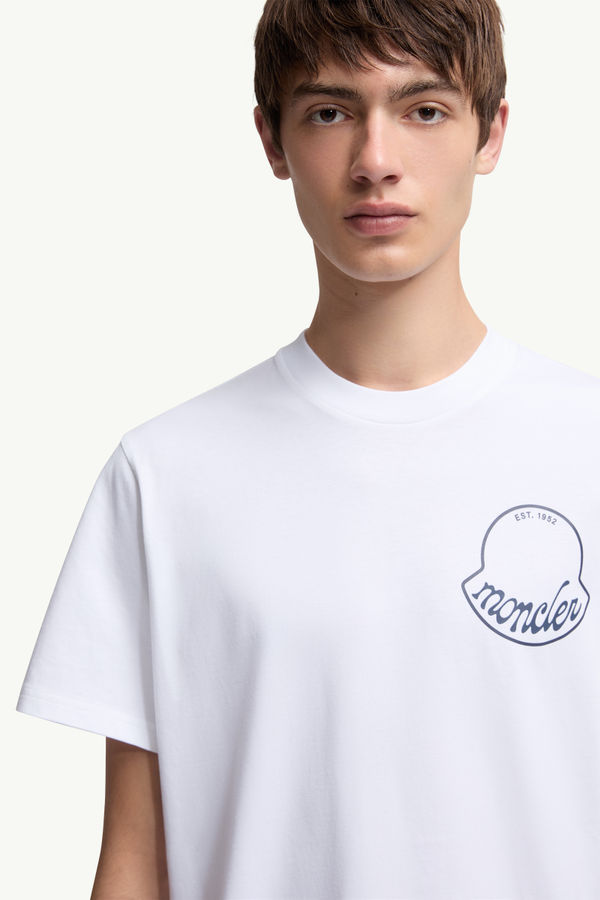 T-shirt en coton à logo Hommes Blanc Moncler 5