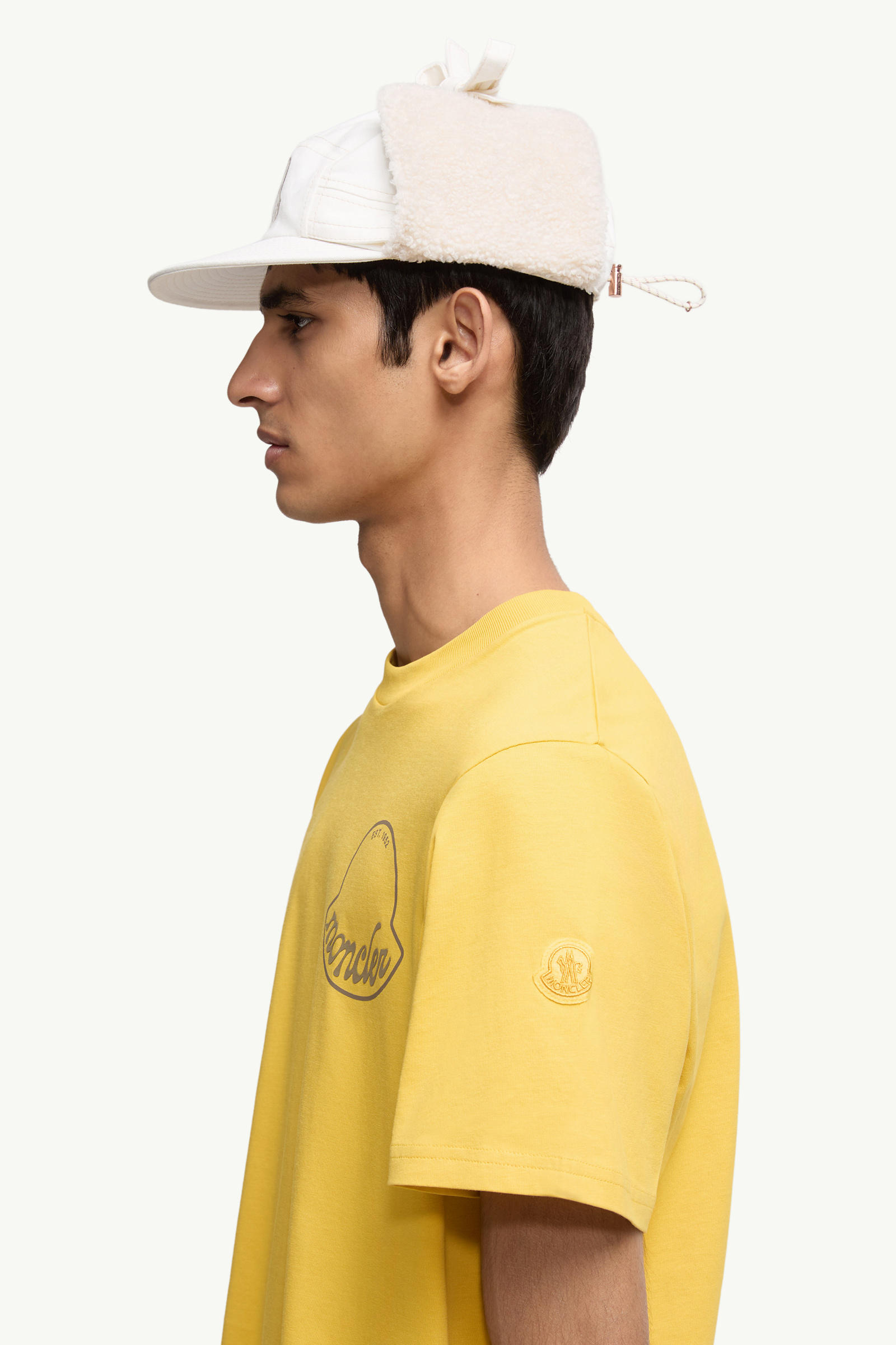 Logo Cotton T-Shirt Men Yellow Moncler 1