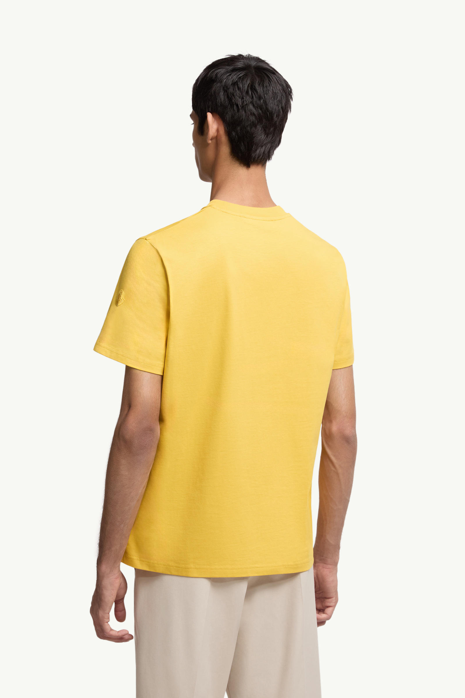 Logo Cotton T-Shirt Men Yellow Moncler 4