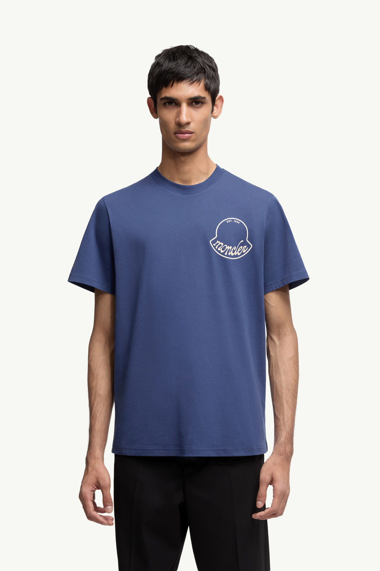 T-shirt logata in cotone Uomo Blu Scuro Moncler 3