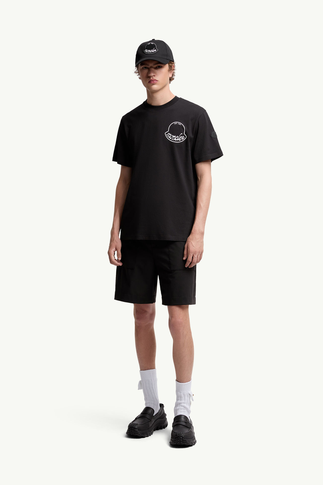 T-Shirt aus Baumwolle mit Logo Herren Schwarz Moncler 0