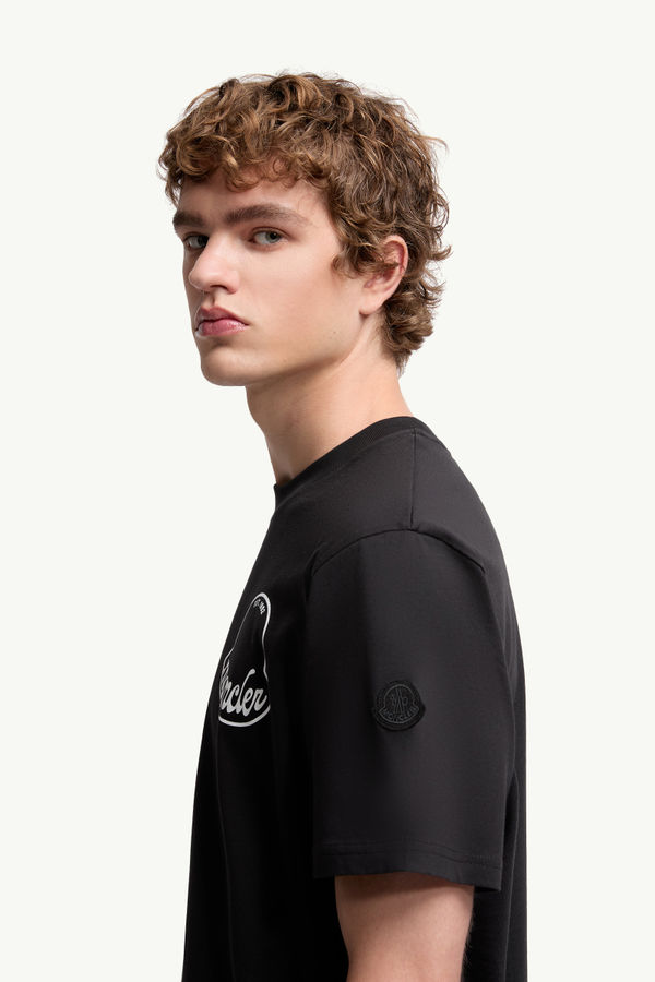 T-Shirt aus Baumwolle mit Logo Herren Schwarz Moncler 1