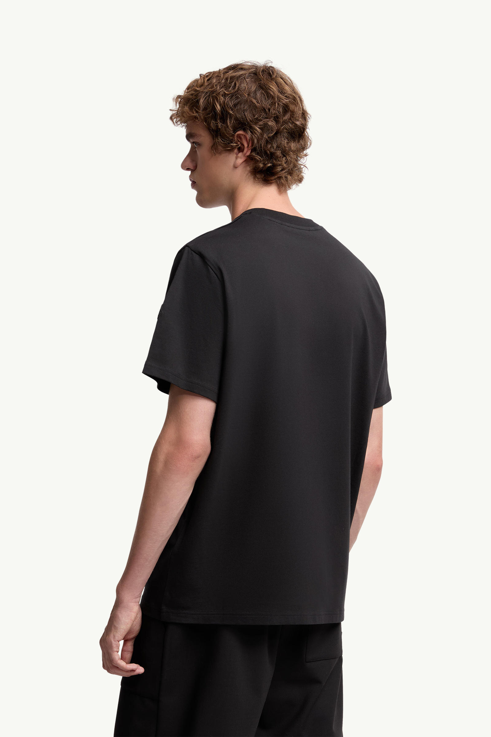 Logo Cotton T-Shirt Men Black Moncler 4