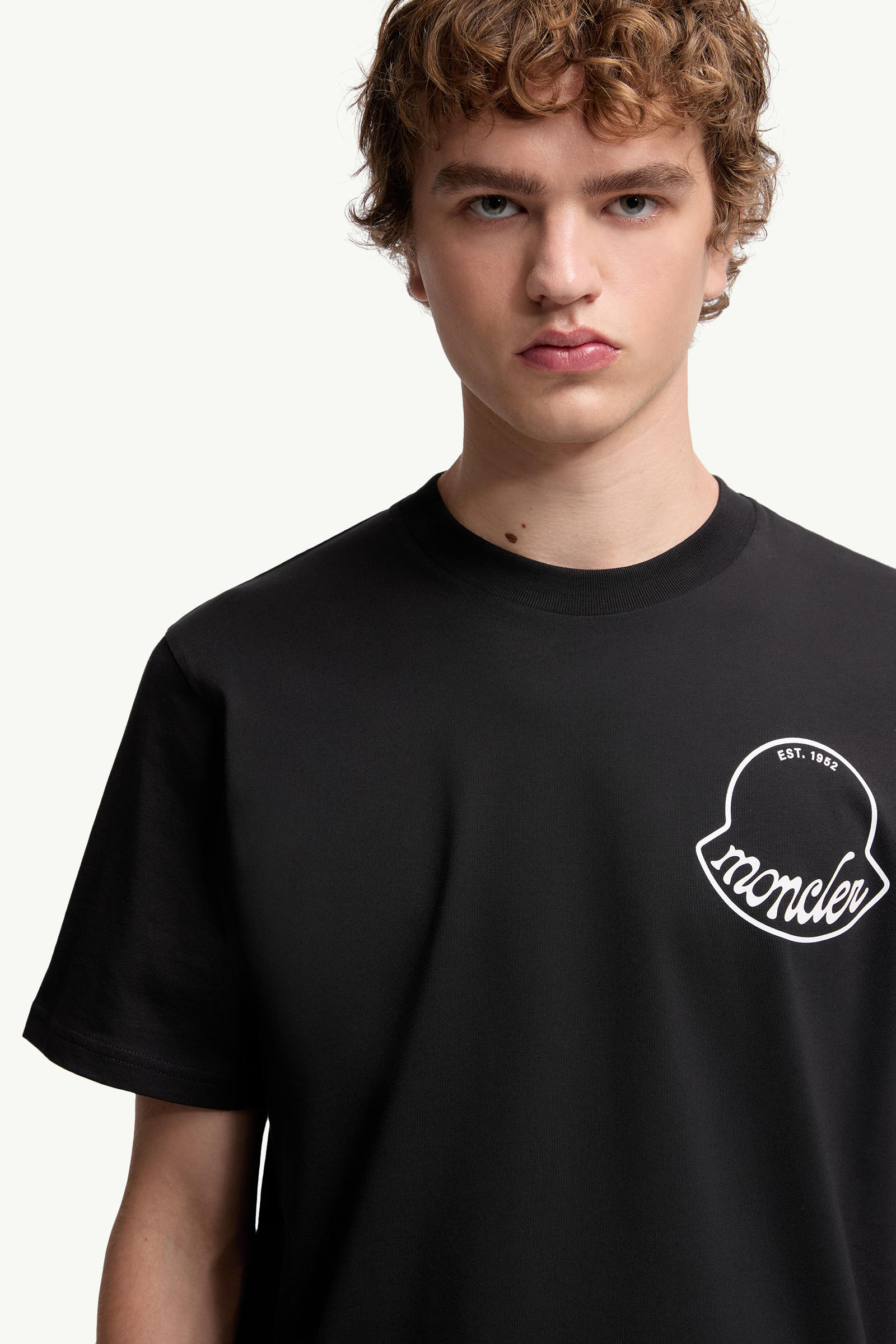 Logo Cotton T-Shirt Men Black Moncler 5