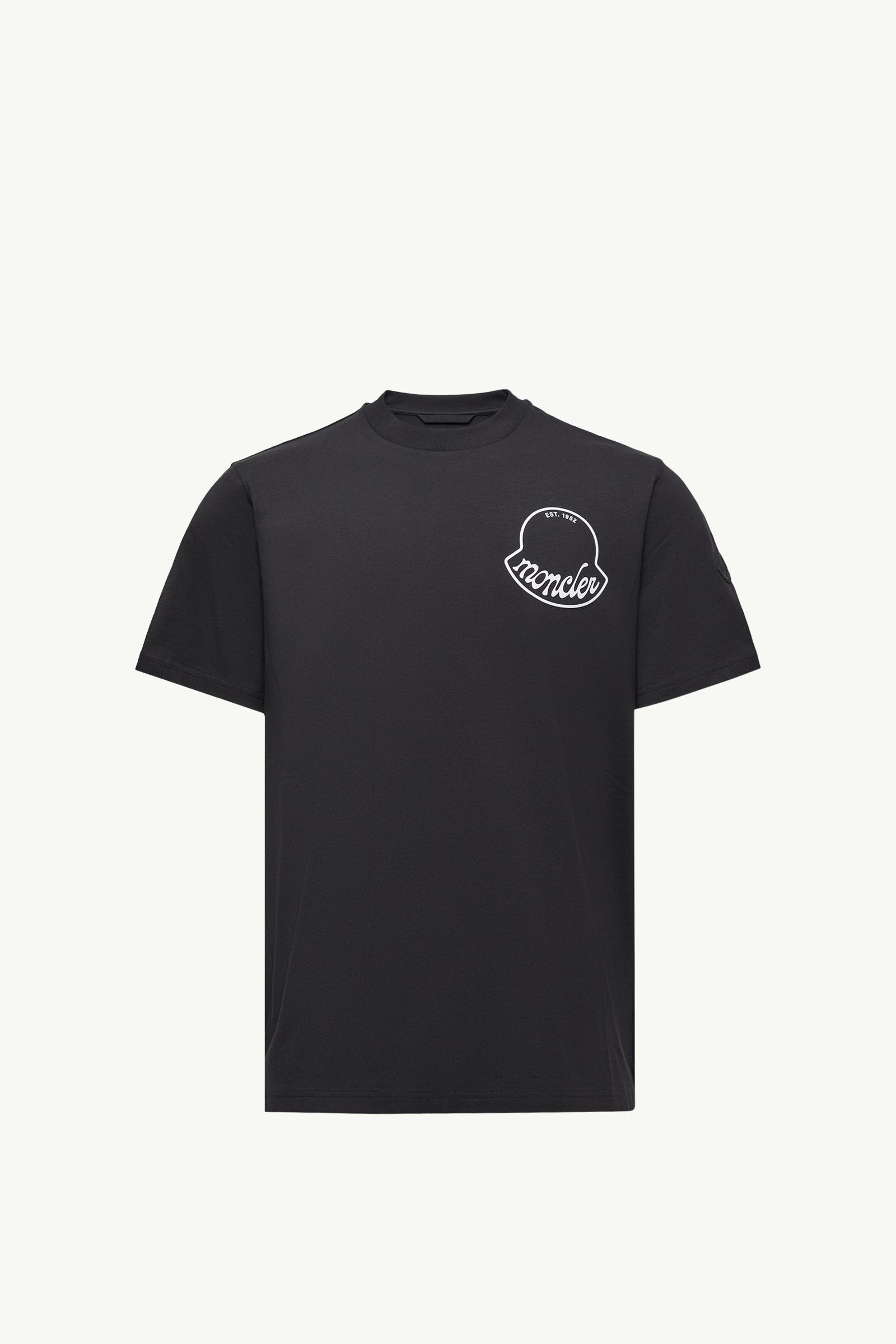 Black Logo Cotton T-Shirt - Polos & T-shirts for Men | Moncler US