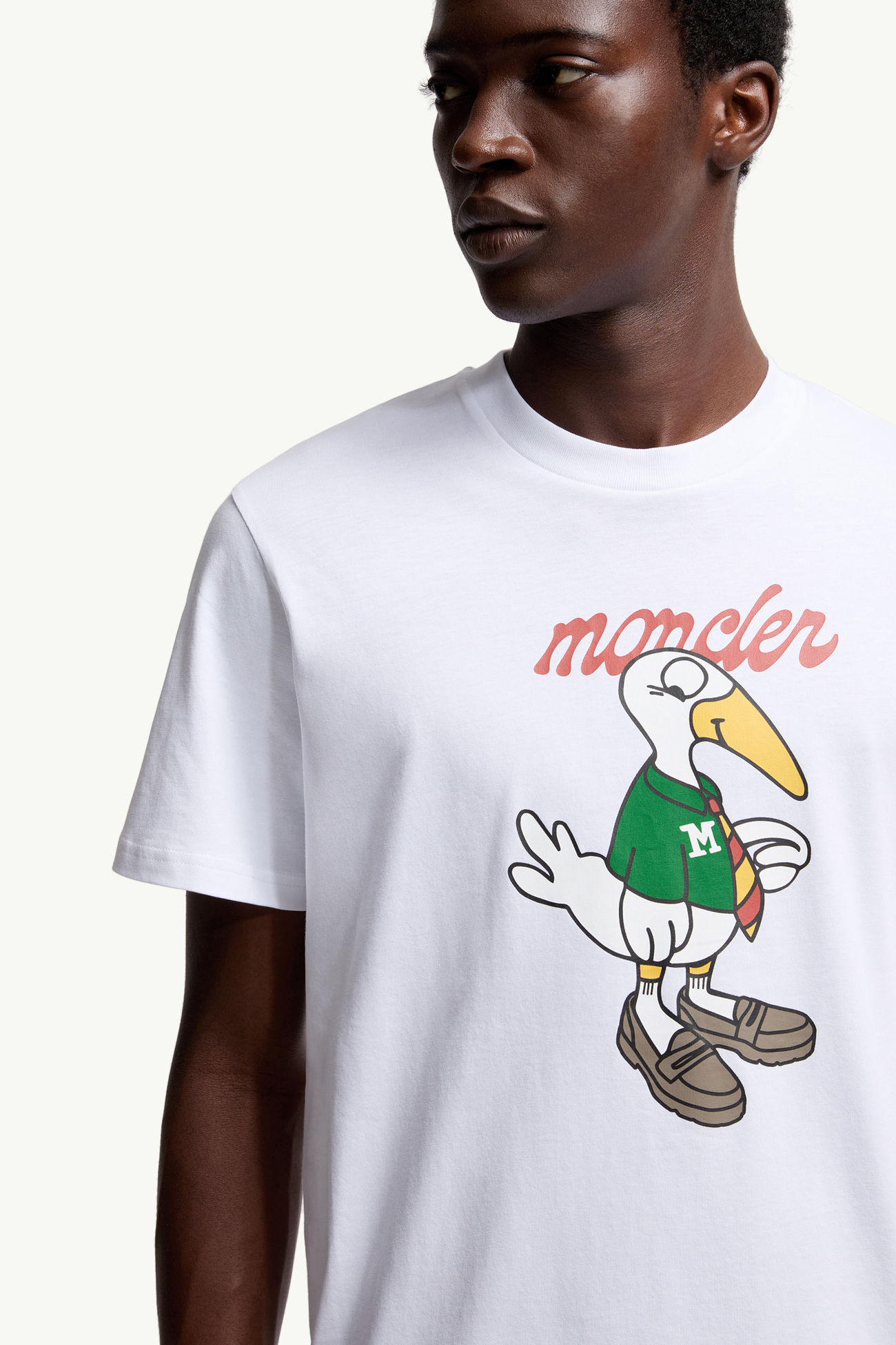 Camiseta de algodón con logotipo Mascot Hombre Blanco Moncler 5