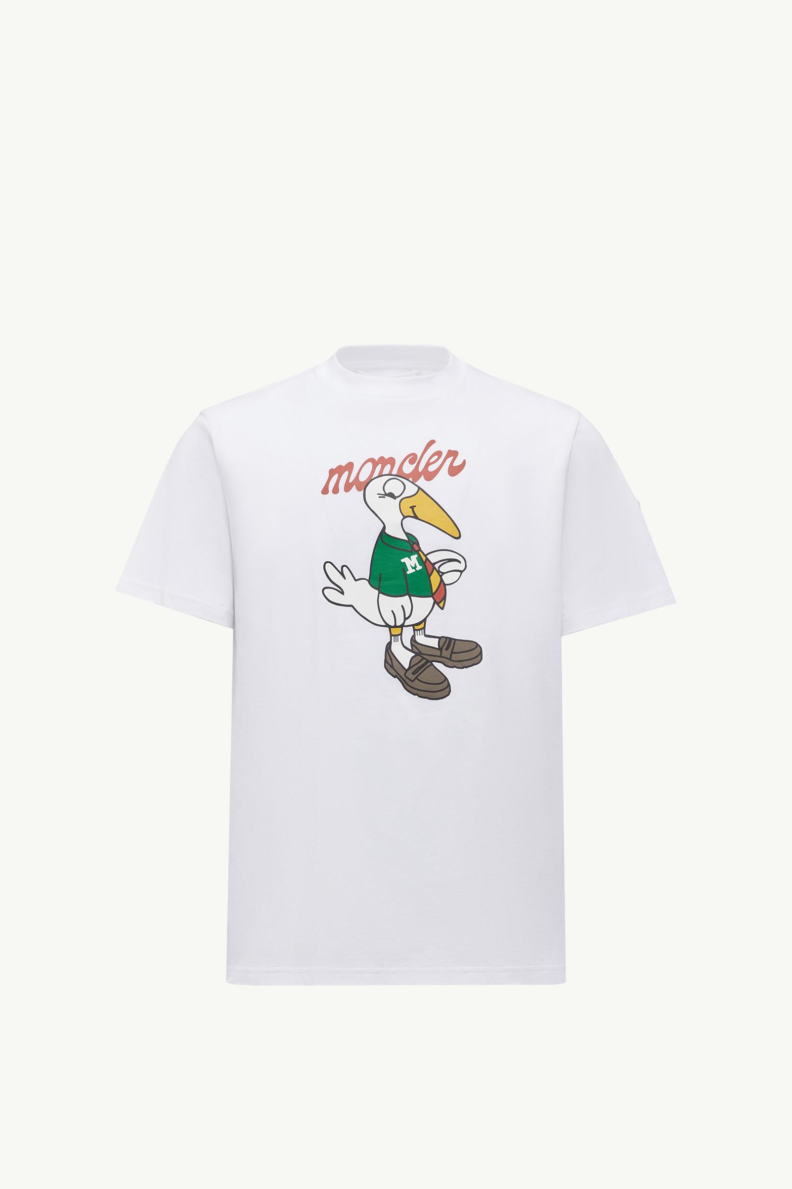 MONCLER キャラクターTシャツ ホワイト White Mascot Logo Cotton T-Shirt - Polos & T-shirts for Men