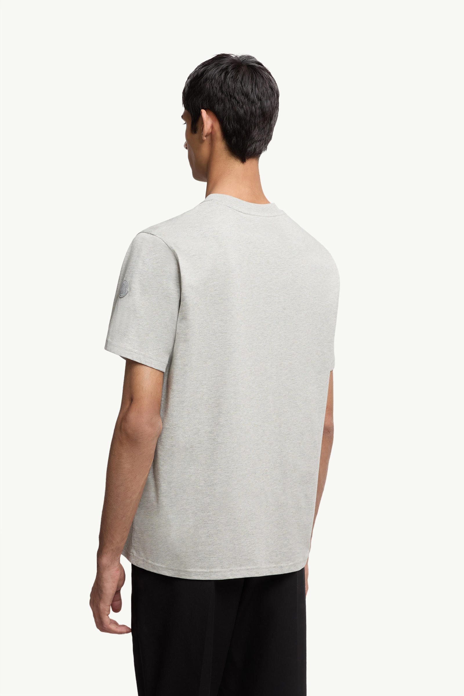 T-Shirt in Cotone con Logo Mascotte Uomo Grigio Moncler 4