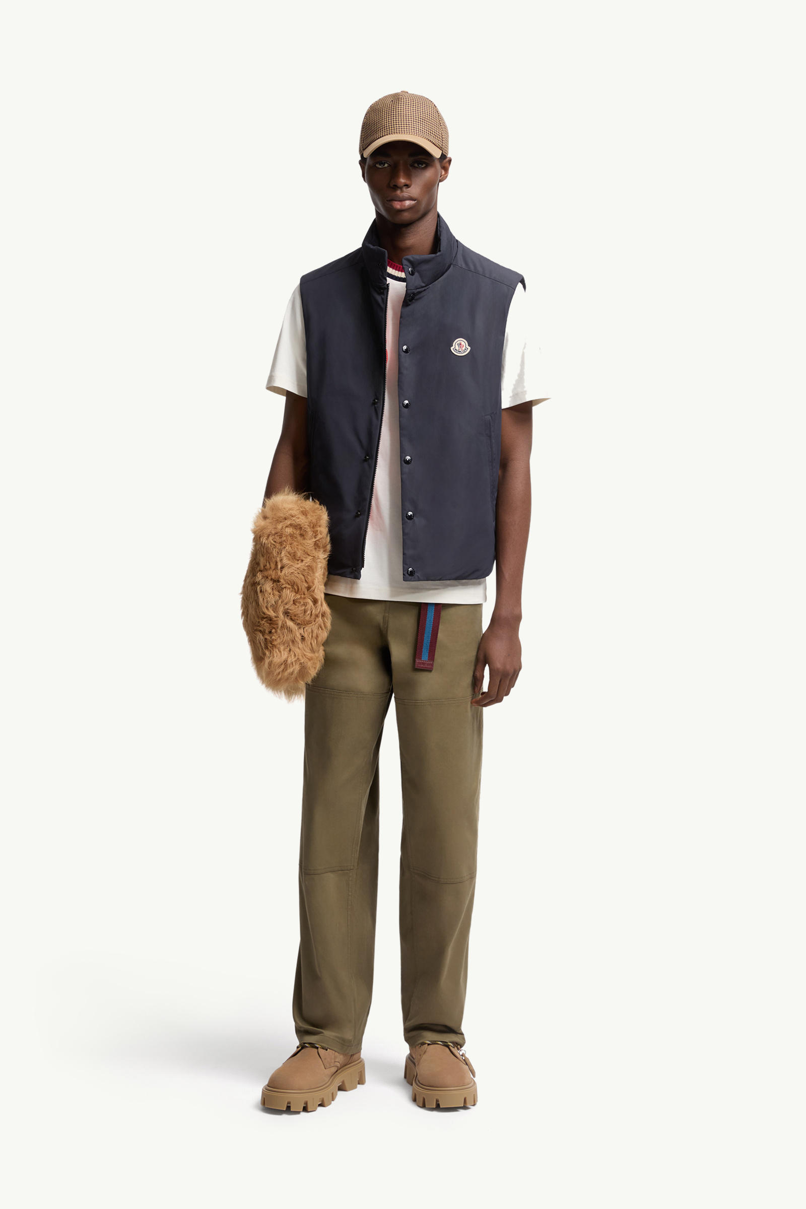 T-shirt en coton à logo brodé Hommes Blanc Moncler 0