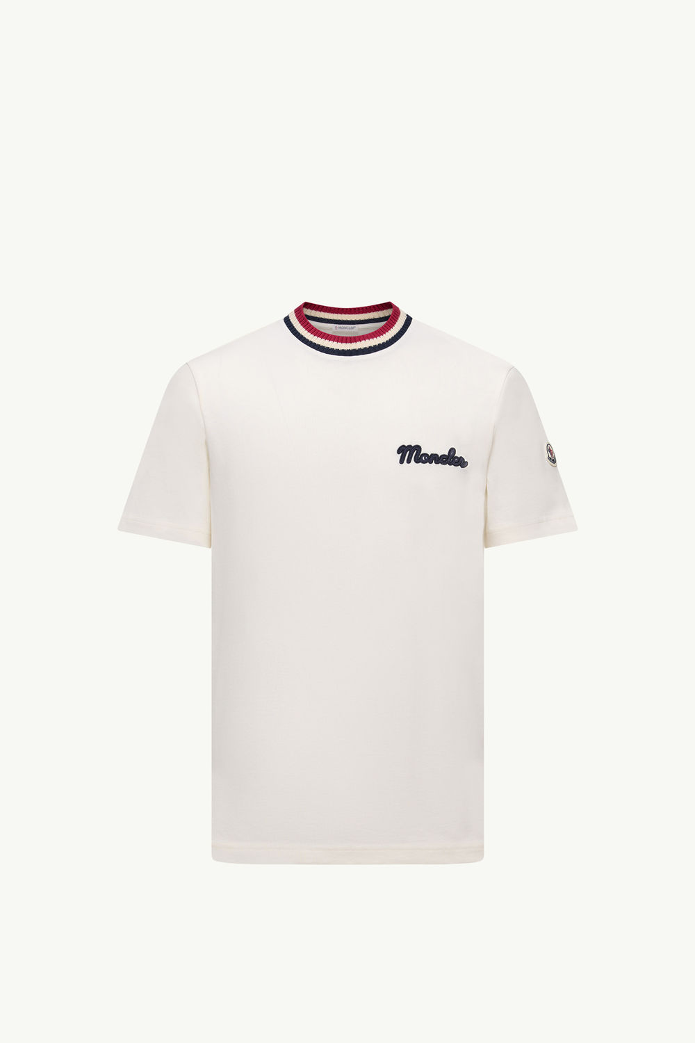 Embroidered Logo Cotton T-Shirt Men White Moncler 2