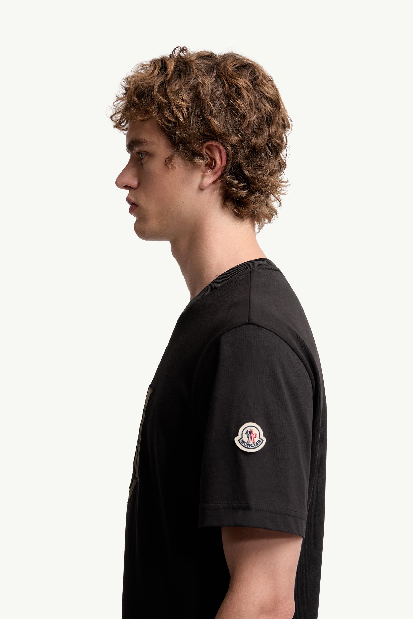 Black Monogram Cotton T-Shirt - Polos & T-shirts for Men