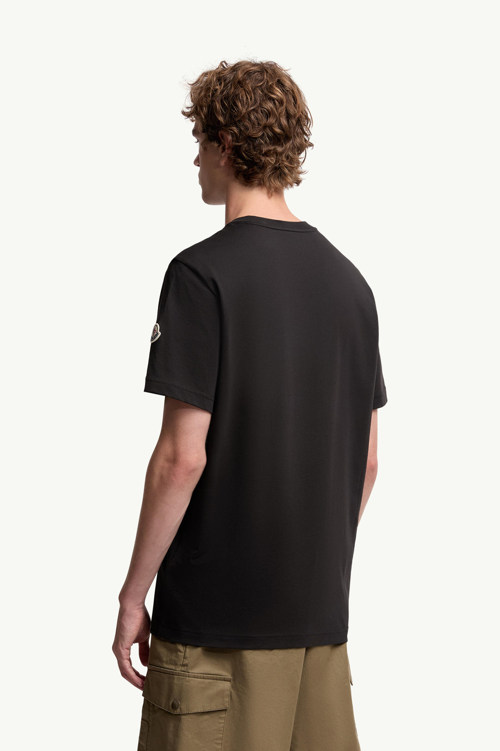 Monogram Cotton T-Shirt Men Black Moncler 4