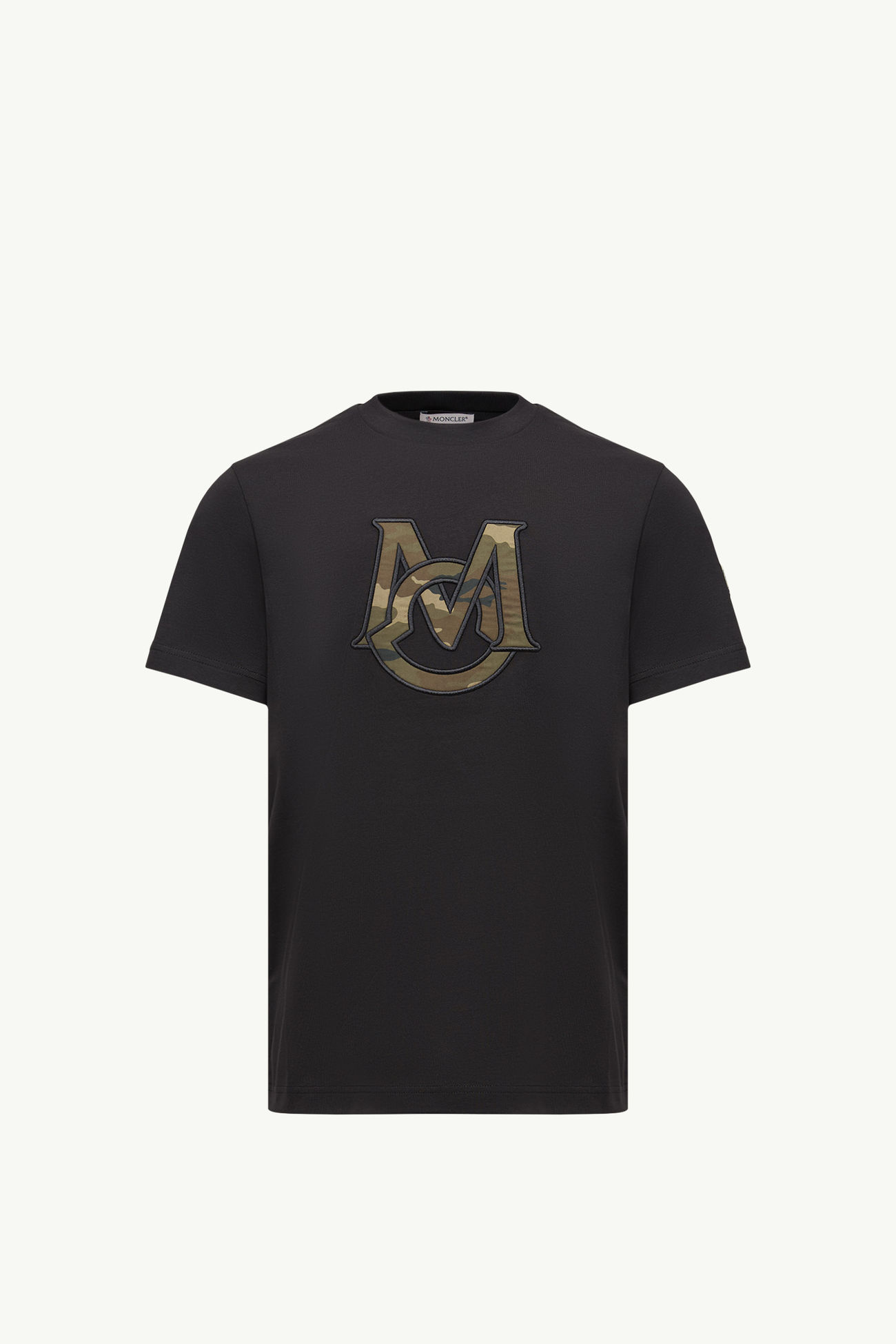 Camiseta de algodón con monograma Hombre Negro Moncler 2