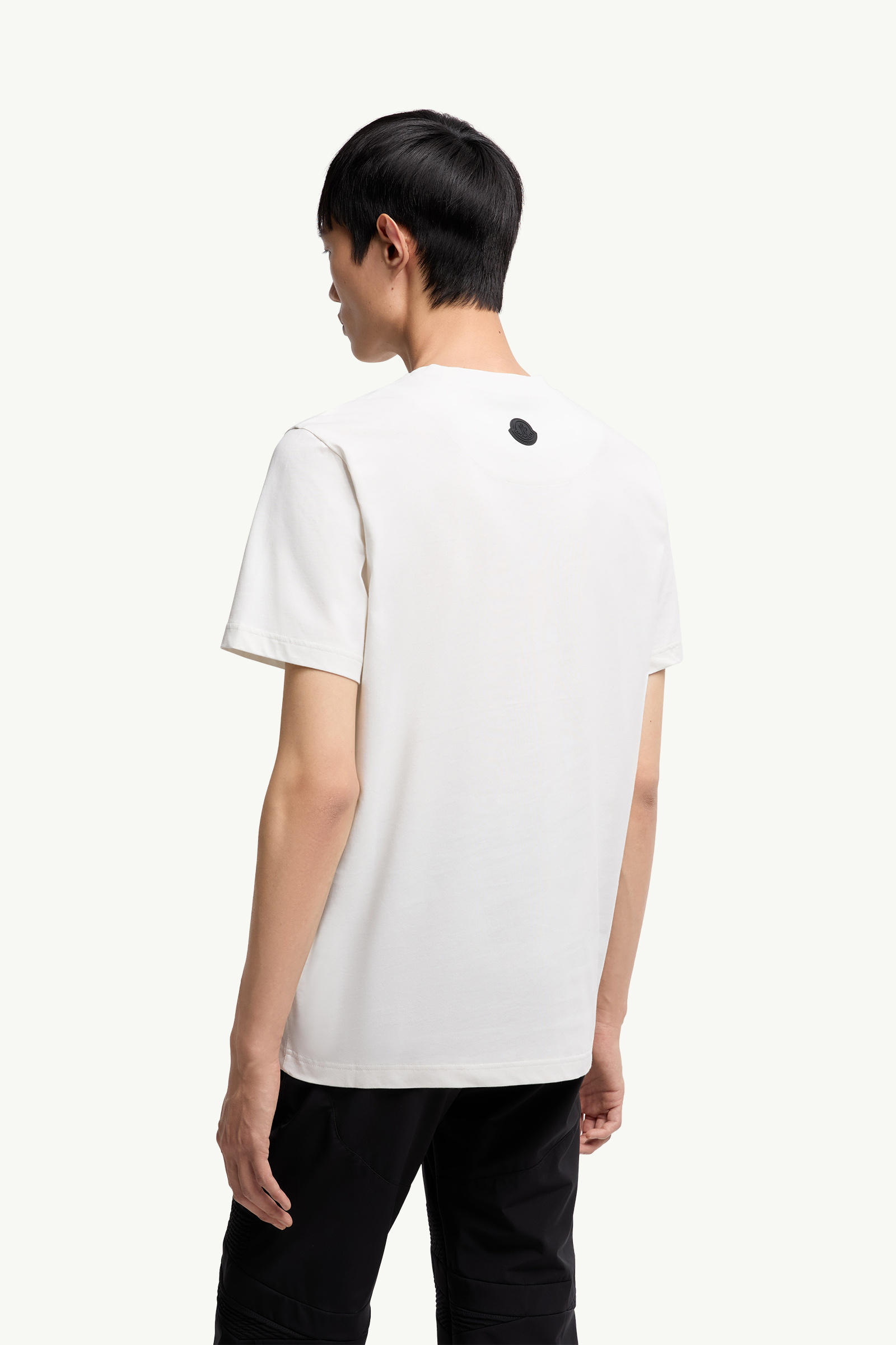 T-shirt in cotone con logo tridimensionale Uomo Bianco Moncler 4