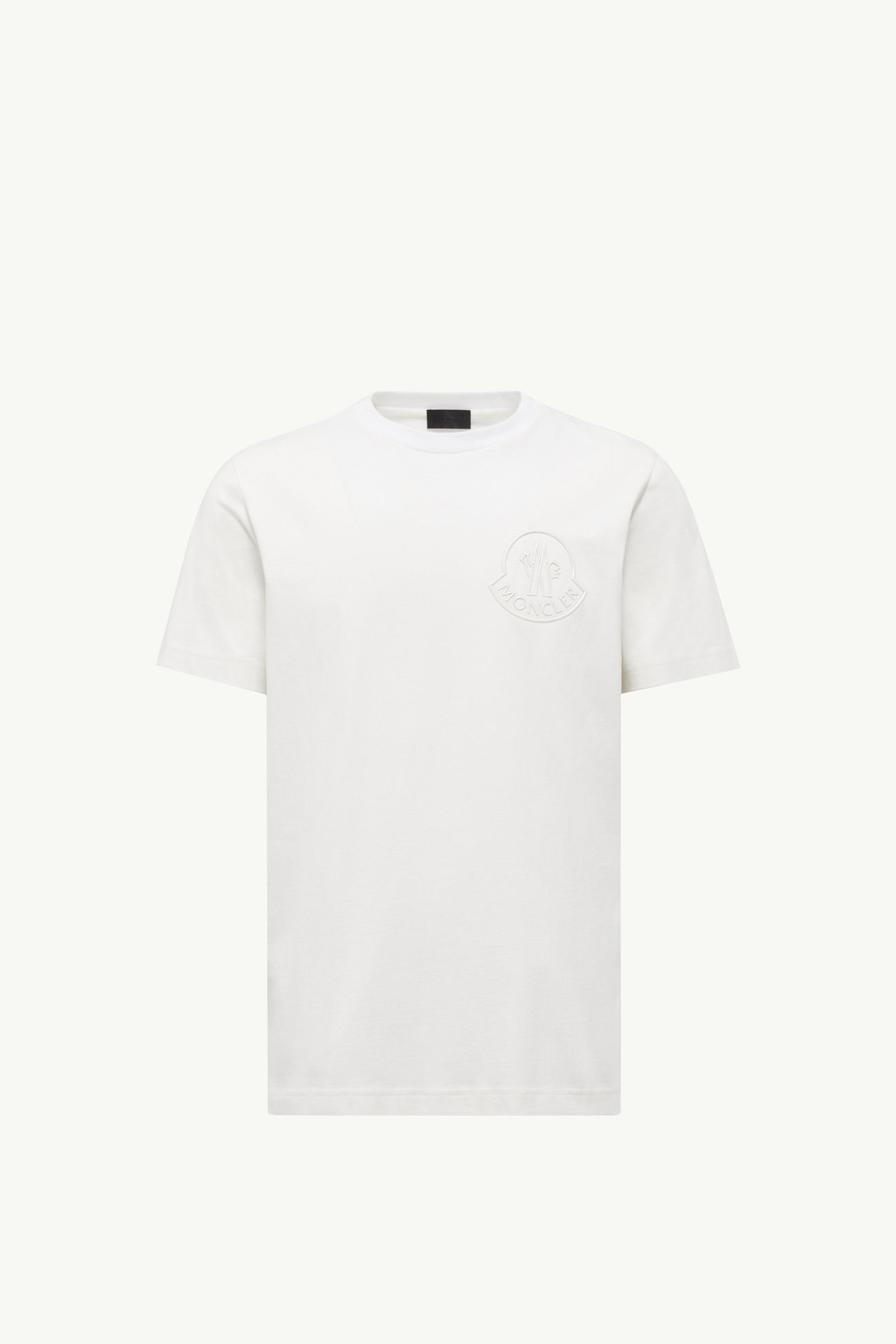 Camiseta de algodón con logotipo tridimensional Hombre Blanco Moncler 2