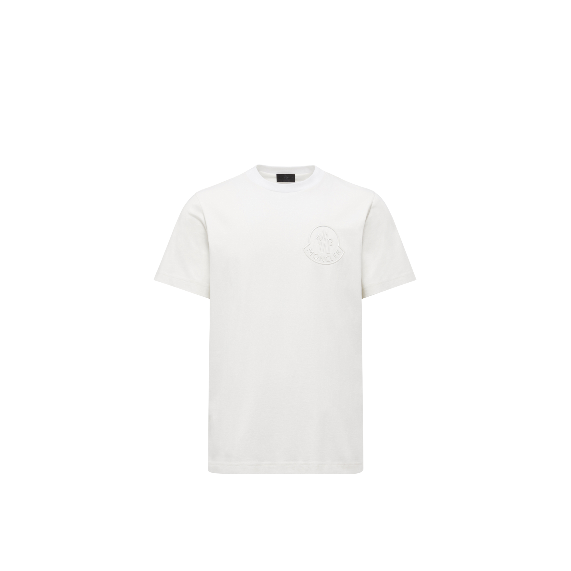 MONCLER COLLECTION Three-Dimensional Logo Cotton T-Shirt, Men, White, Size: L - Image 1