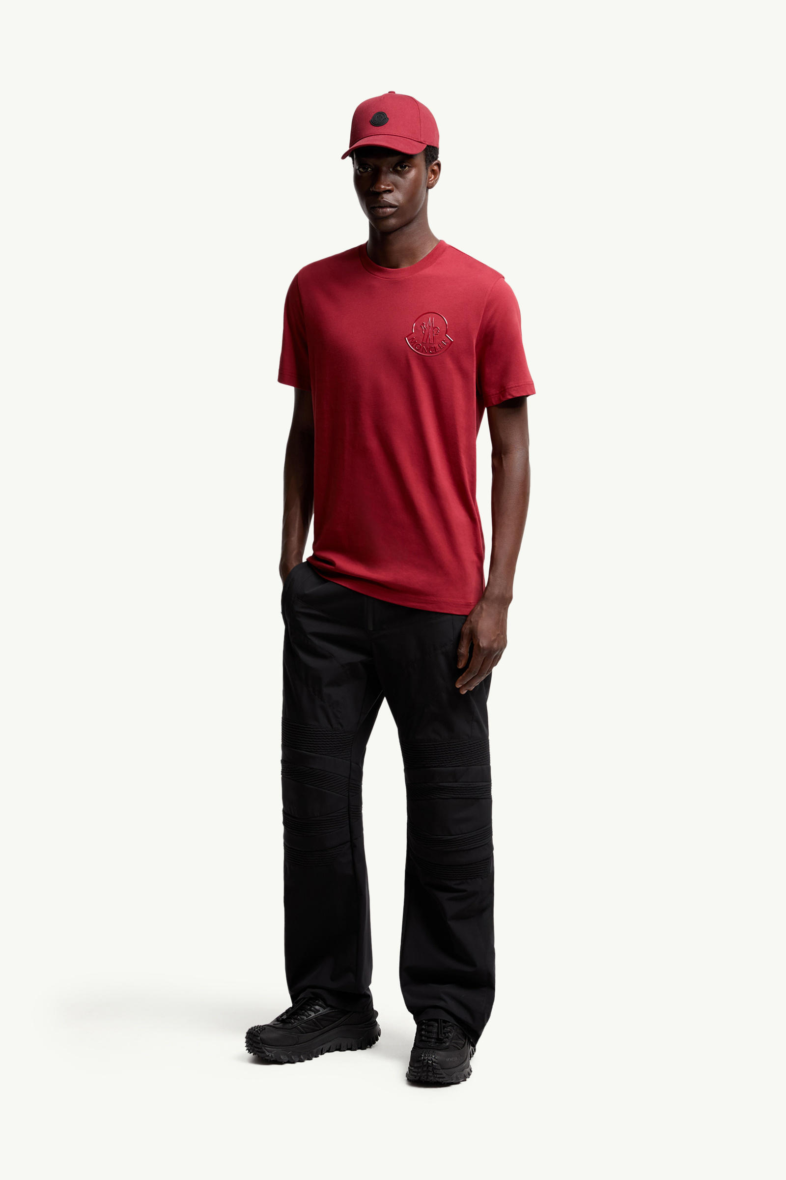 Three-Dimensional Logo Cotton T-Shirt Men Dark Red Moncler 0