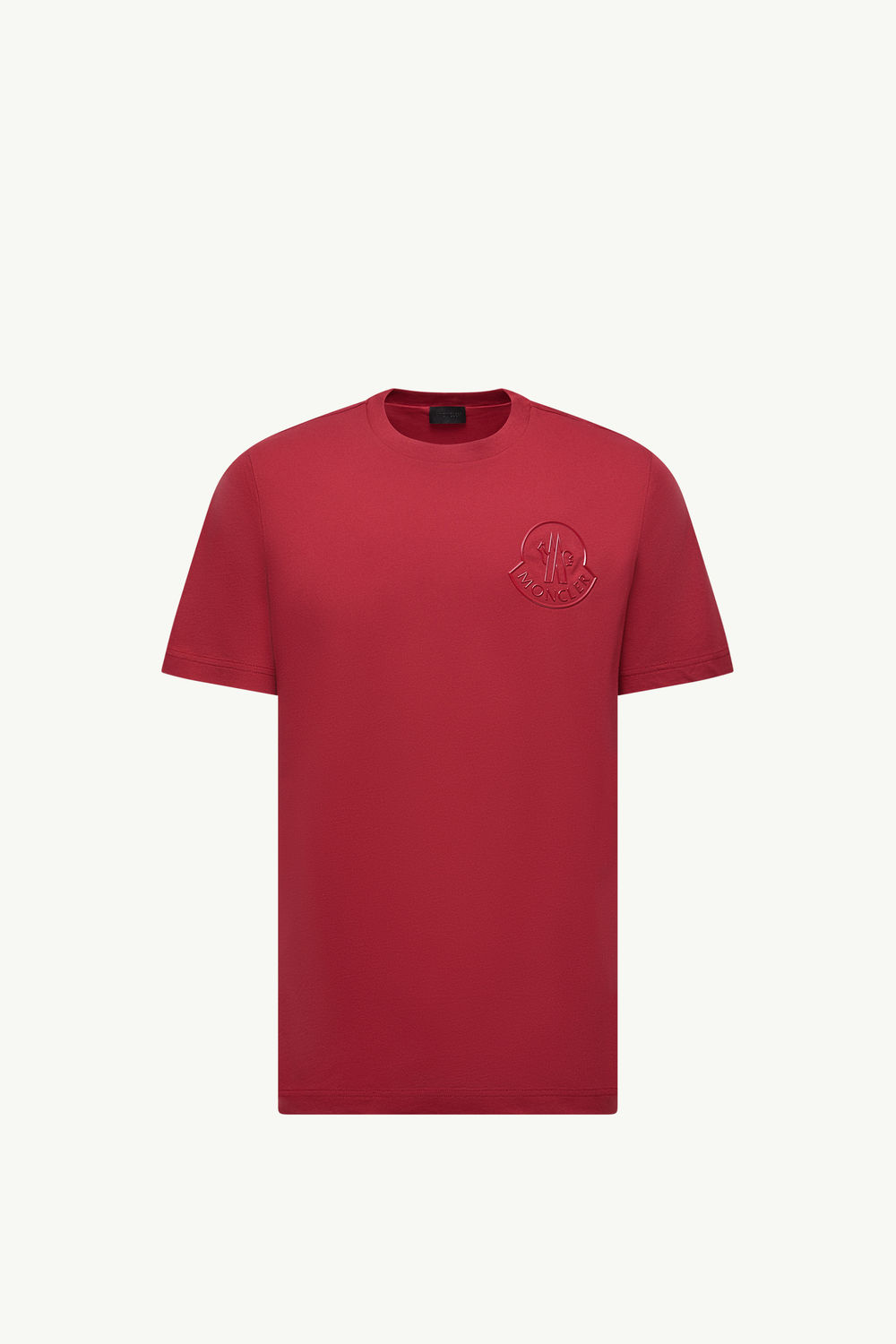 T-Shirt aus Baumwolle mit dreidimensionalem Logo Herren Dunkelrot Moncler 2