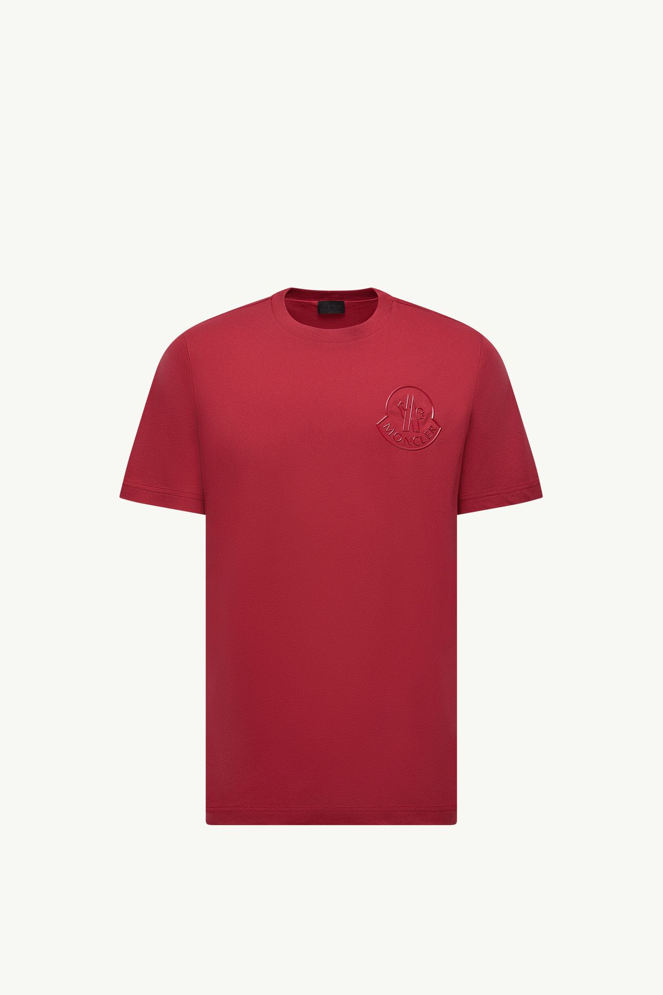 T-shirt in cotone con logo tridimensionale Uomo Rosso Scuro Moncler 2