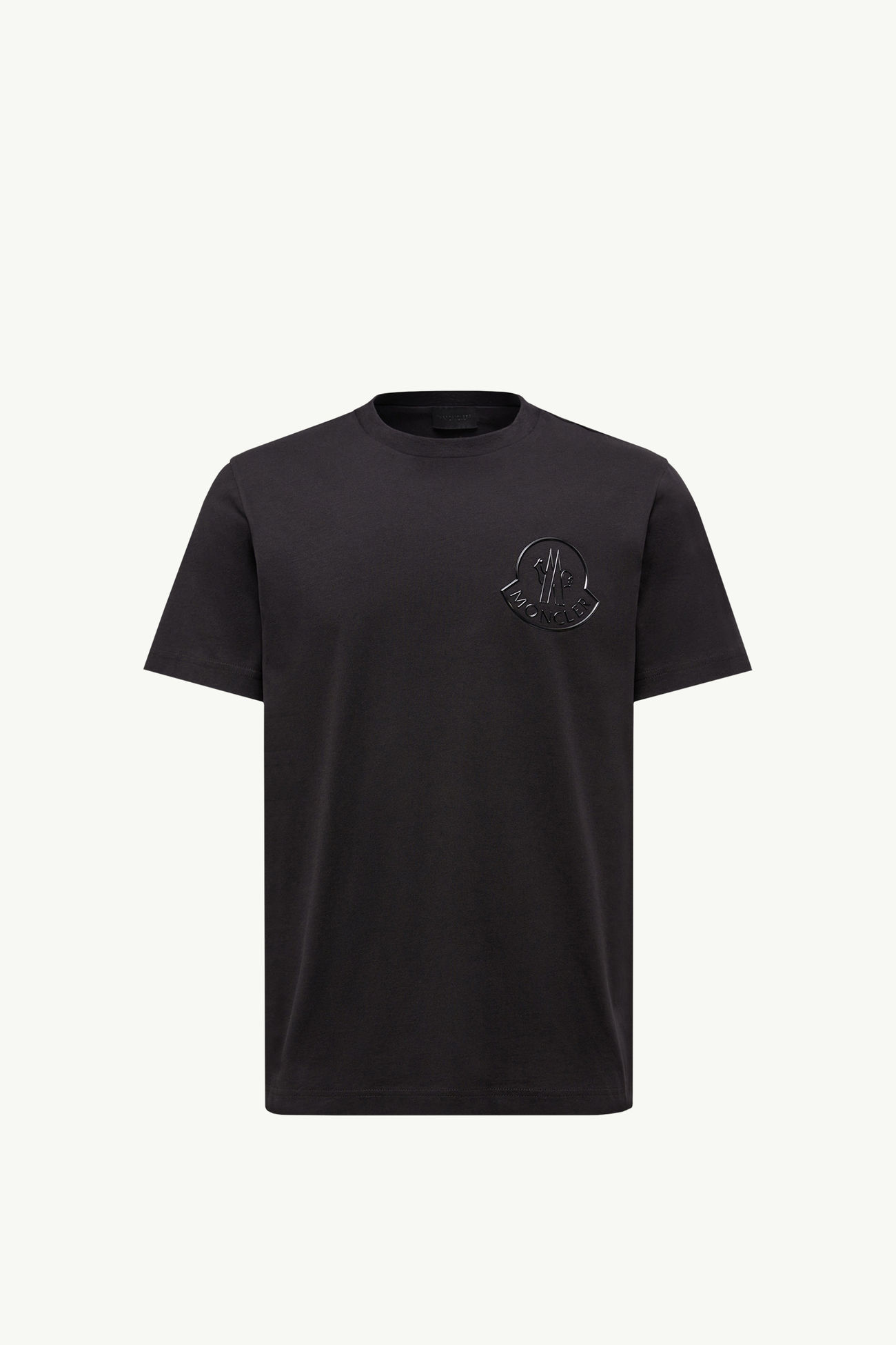Camiseta de algodón con logotipo tridimensional Hombre Negro Moncler 2