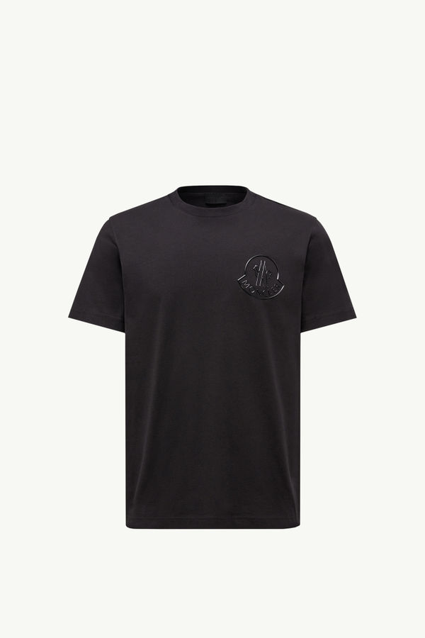 Three-Dimensional Logo Cotton T-Shirt Men Black Moncler 2