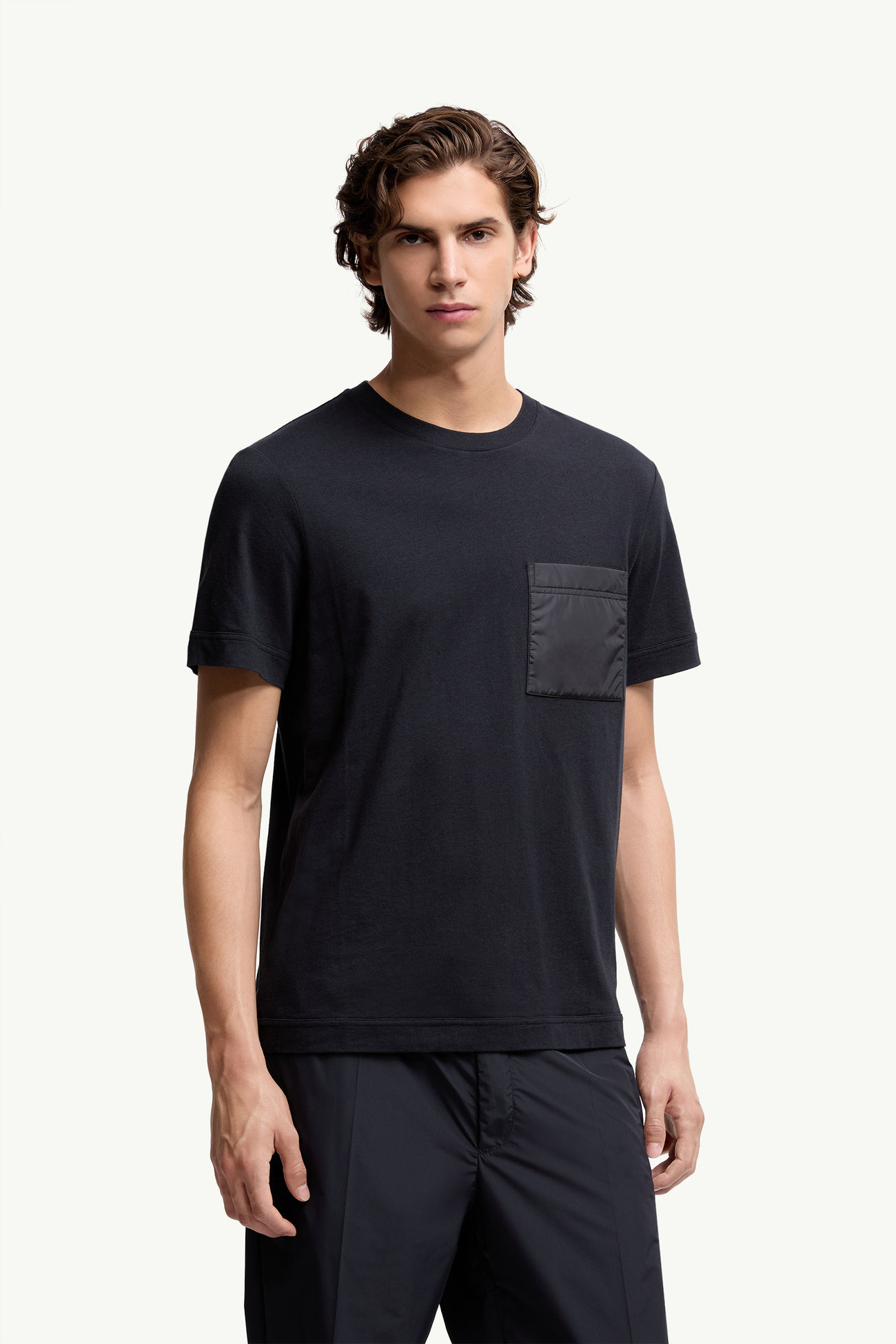 T-shirt en coton et cachemire Hommes Bleu marine Moncler 3