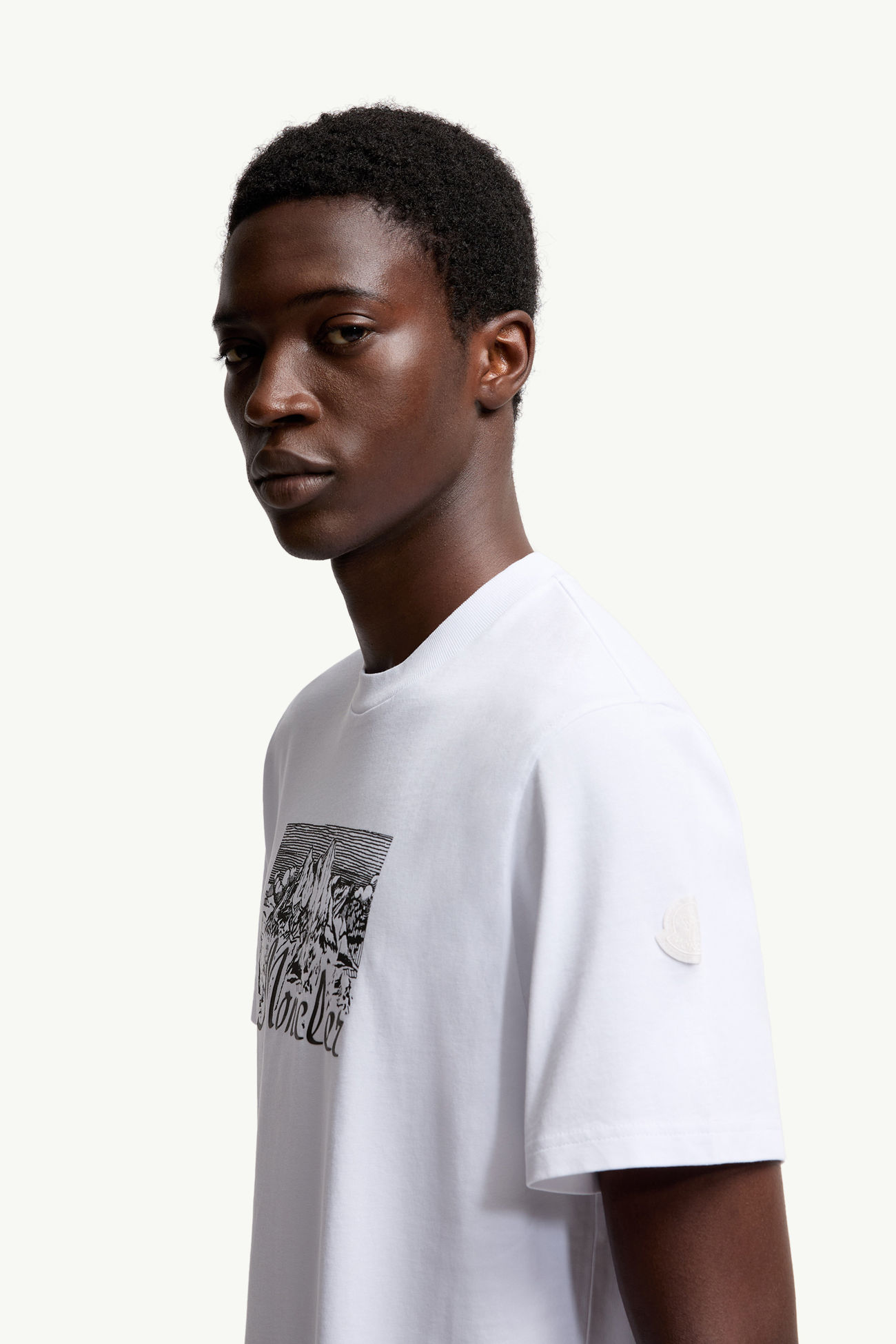 男士山峦标识棉质T恤 男士 白色 Moncler 1