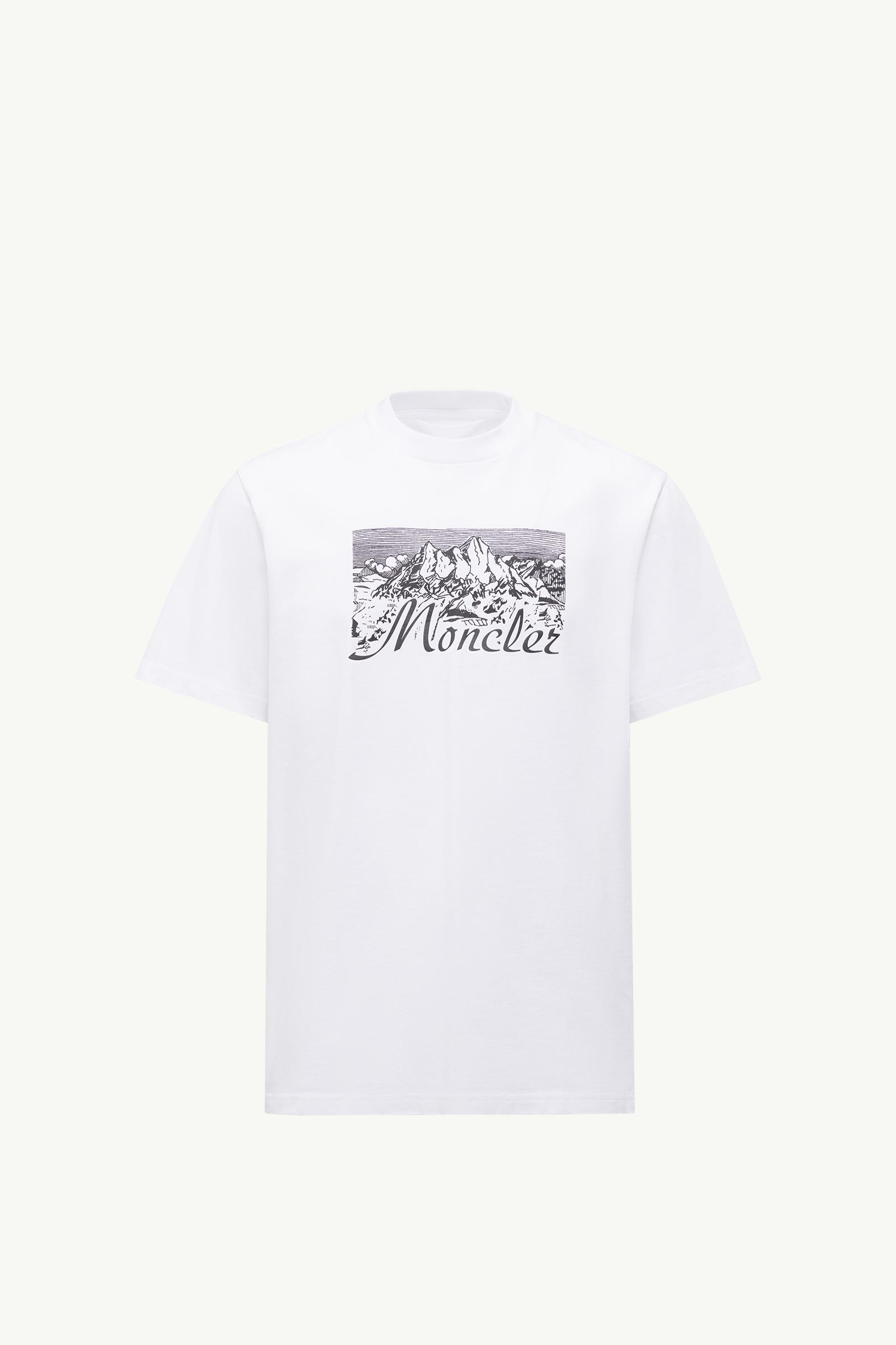 MONCLER ロゴプリント Tシャツ XL ホワイト MONCLER Logo-Print Cotton-Jersey T-Shirt for Men | MR PORTER