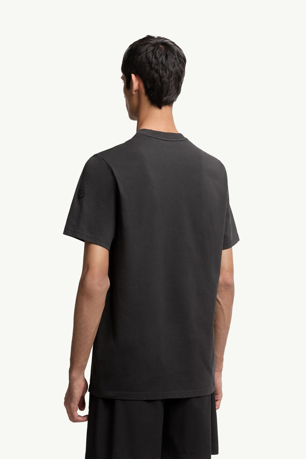 Mountain Logo Cotton T-Shirt Men Black Moncler 4