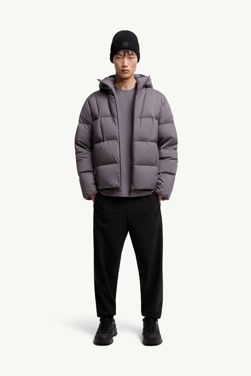 T-shirt en coton Hommes Gris foncé Moncler 0