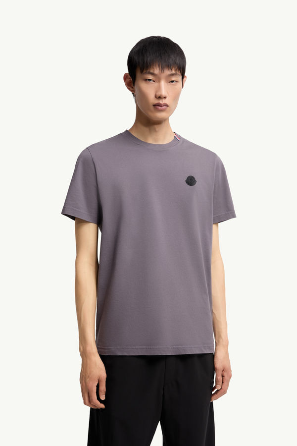 Cotton T-Shirt Men Dark Gray Moncler 3