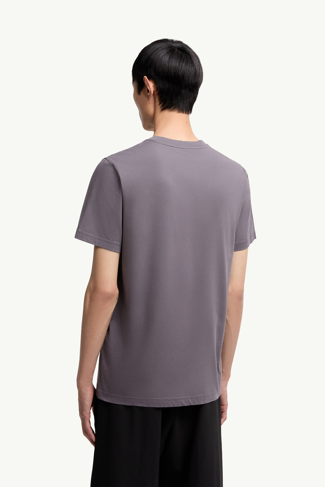 T-shirt in cotone Uomo Grigio Scuro Moncler 4
