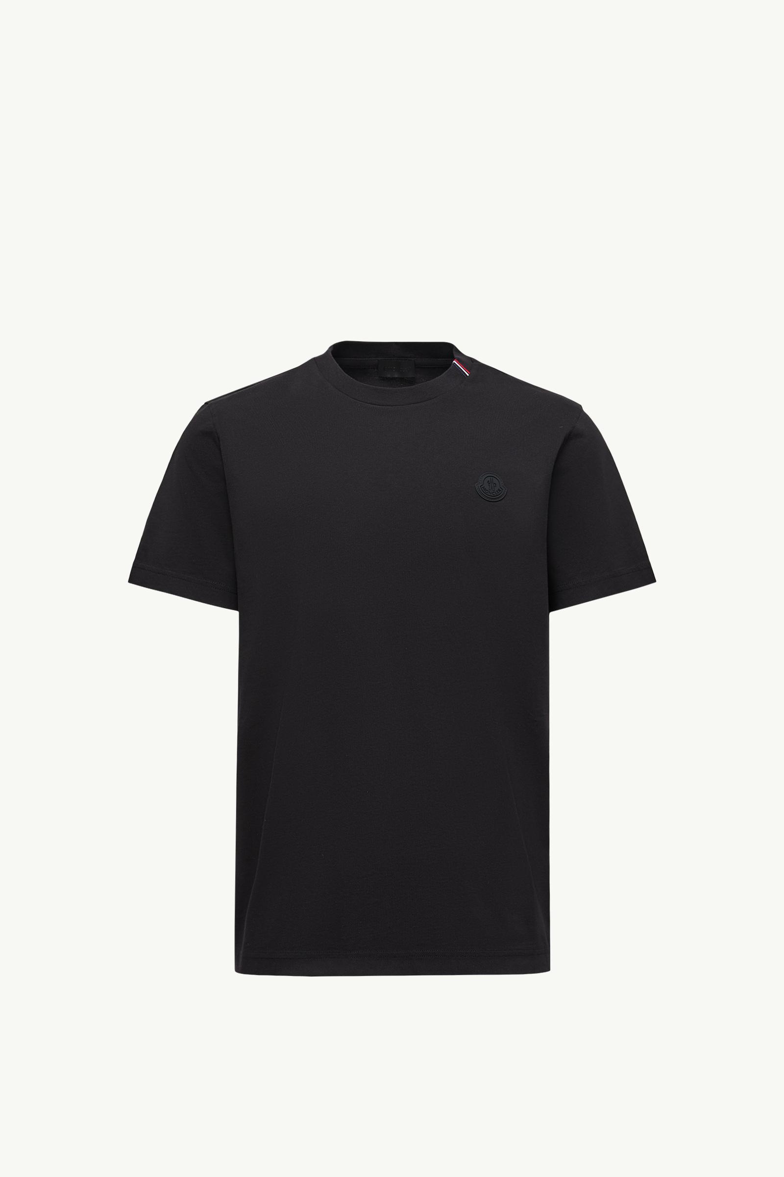 MONCLER ブラック Tシャツ Moncler logo-print Cotton T-shirt | Black | FARFETCH