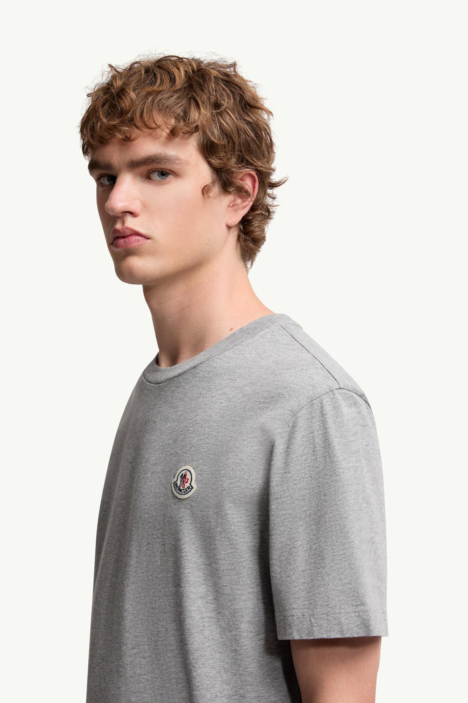 White & Black & Grey Logo Patch Cotton T-Shirt (Pack of Three