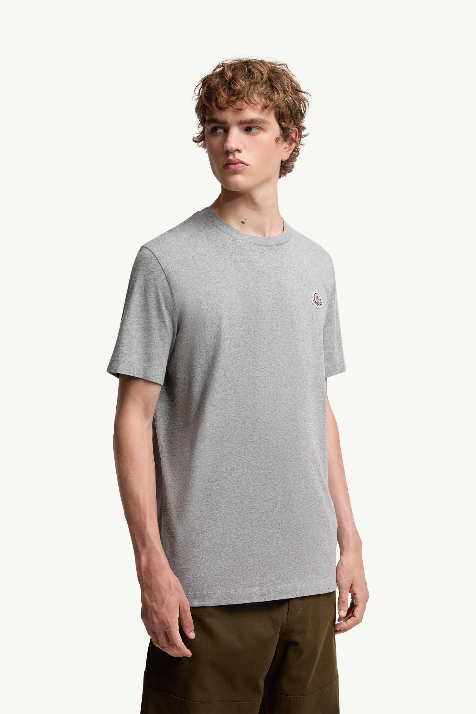 White & Black & Grey Logo Patch Cotton T-Shirt (Pack of Three