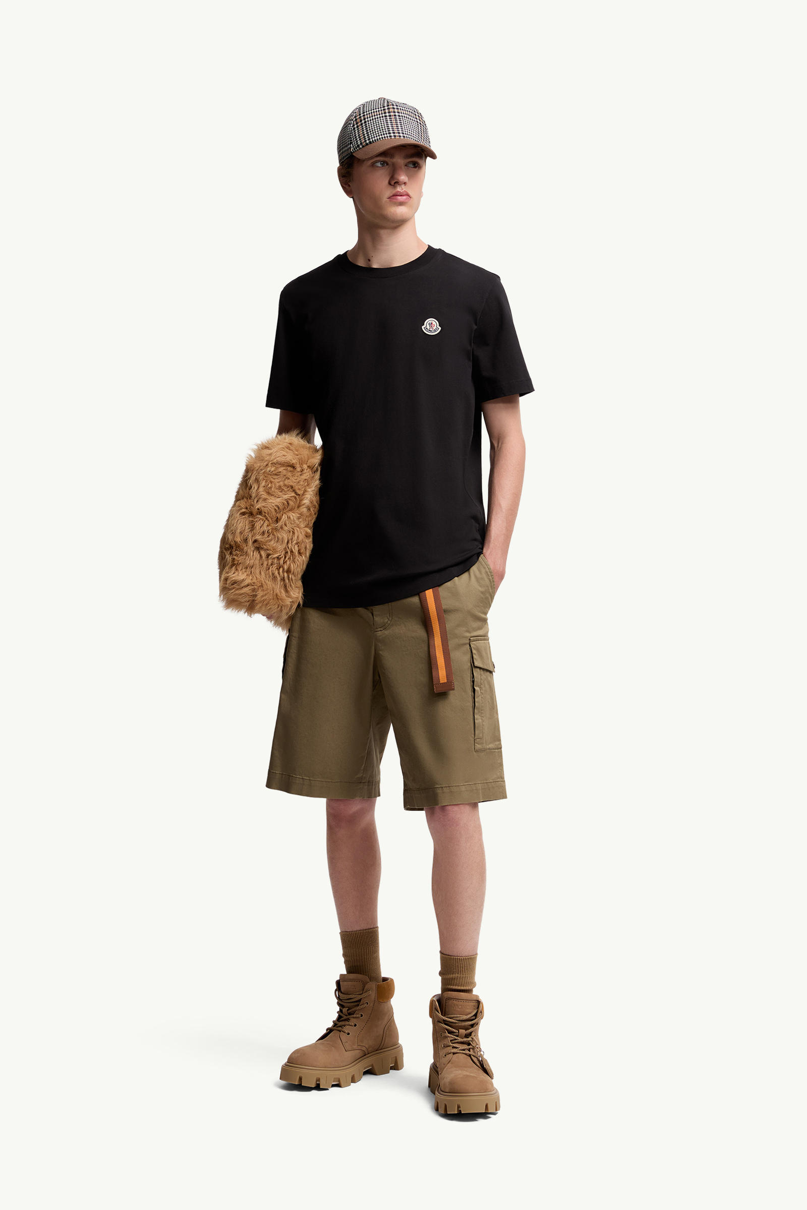 T-Shirt aus Baumwolle mit Logoaufnäher (3er-Pack) Herren Schwarz Moncler 0