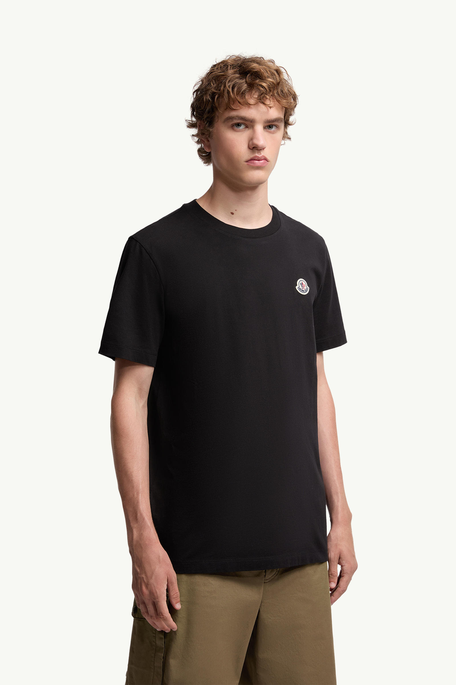 로고 패치 코튼 티셔츠(3장 세트) 남성 블랙 Moncler 3