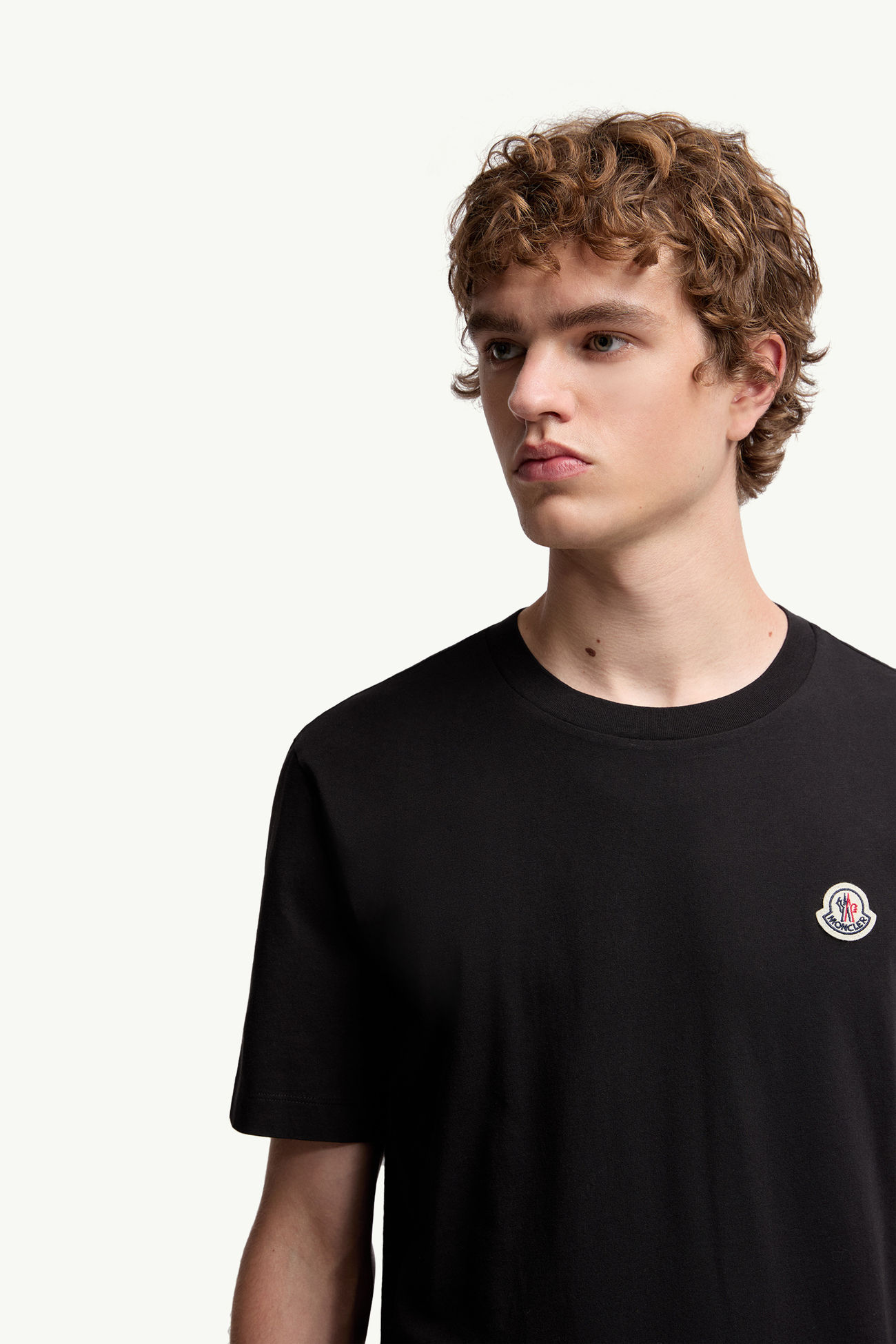 로고 패치 코튼 티셔츠(3장 세트) 남성 블랙 Moncler 5