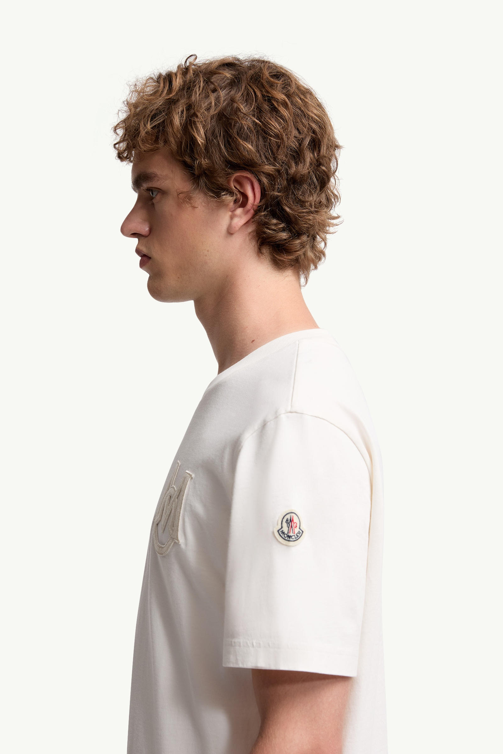 White Monogram Cotton T-Shirt - Polos & T-shirts for Men | Moncler US