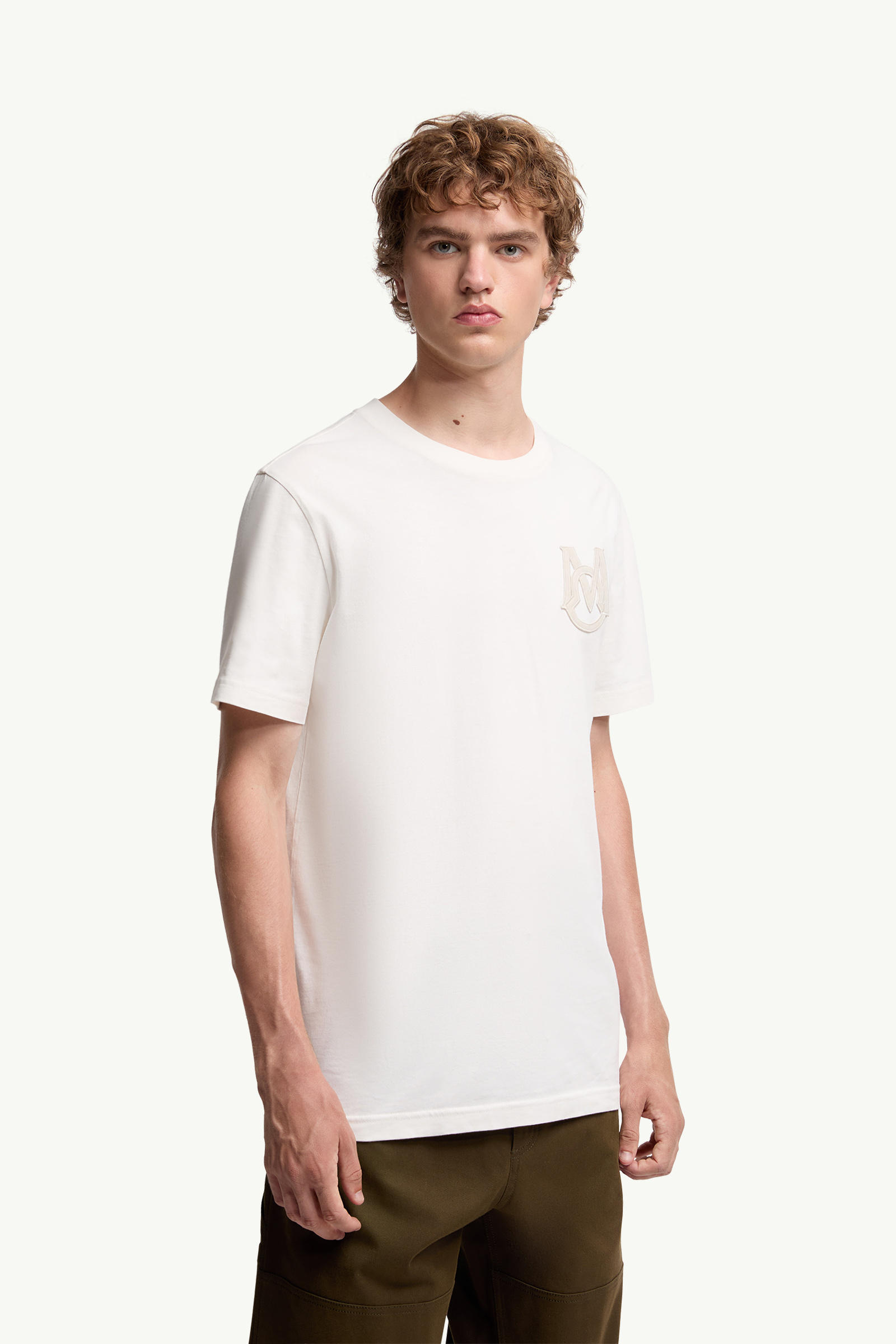 Monogram Cotton T-Shirt Men White Moncler 3
