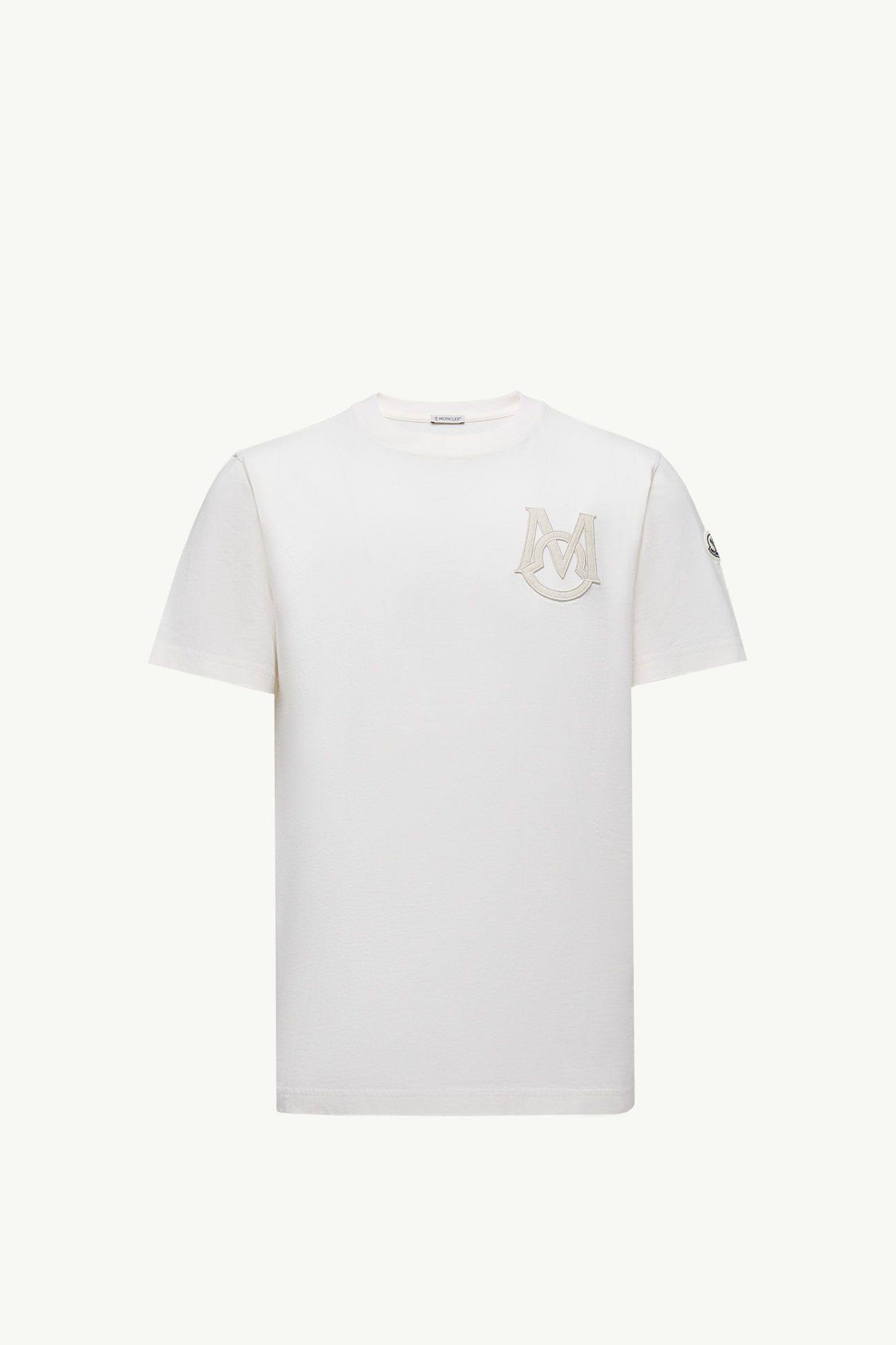 T-Shirt aus Baumwolle mit Monogramm Herren Weiß Moncler 2