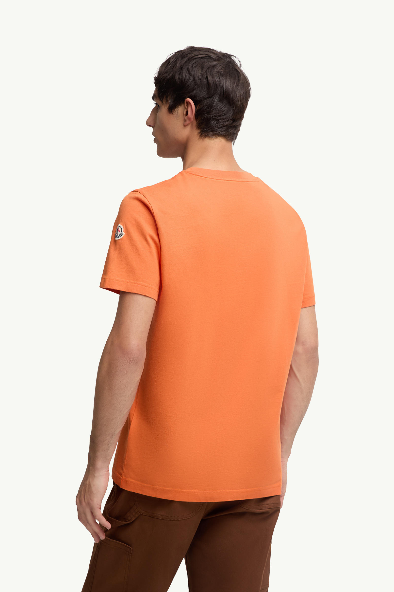 Monogram Cotton T-Shirt Men Orange Moncler 4