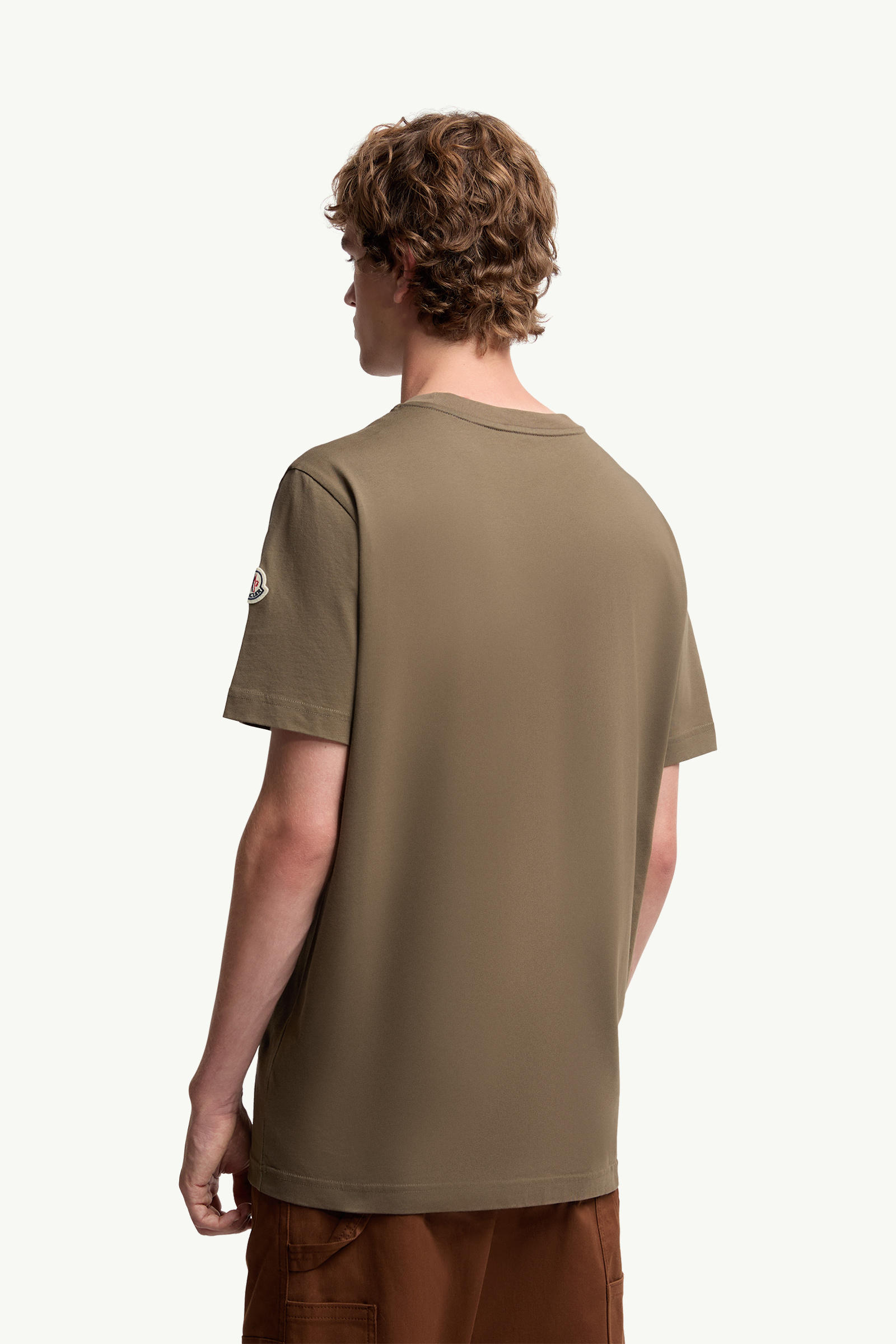 Monogram Cotton T-Shirt Men Olive Green Moncler 4