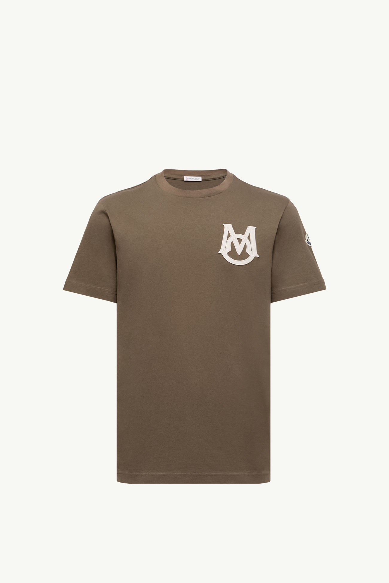 T-shirt in cotone con monogramma Uomo Verde Oliva Moncler 2